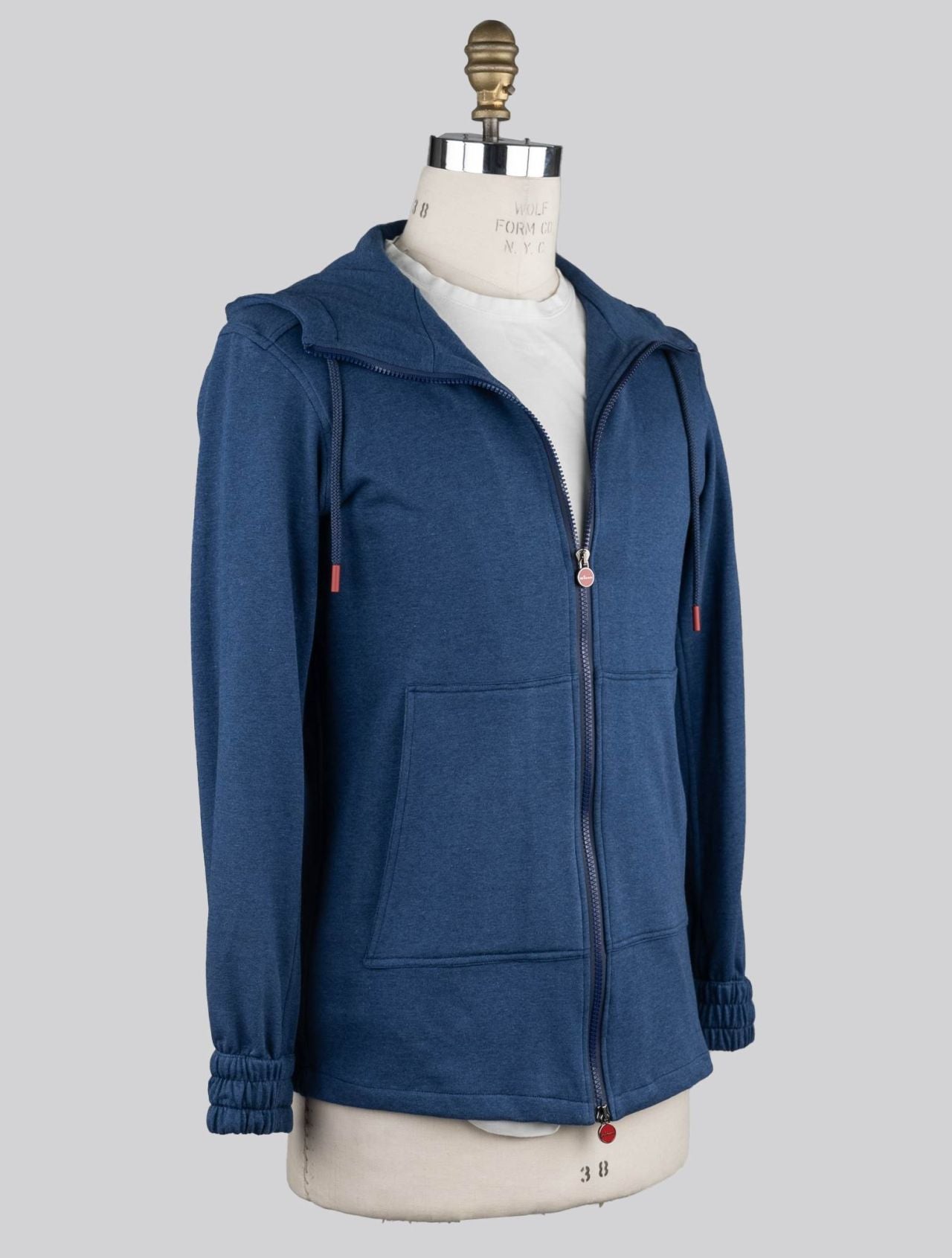 Kiton Blue Cotton Cashmere Sweatshirt Umbi