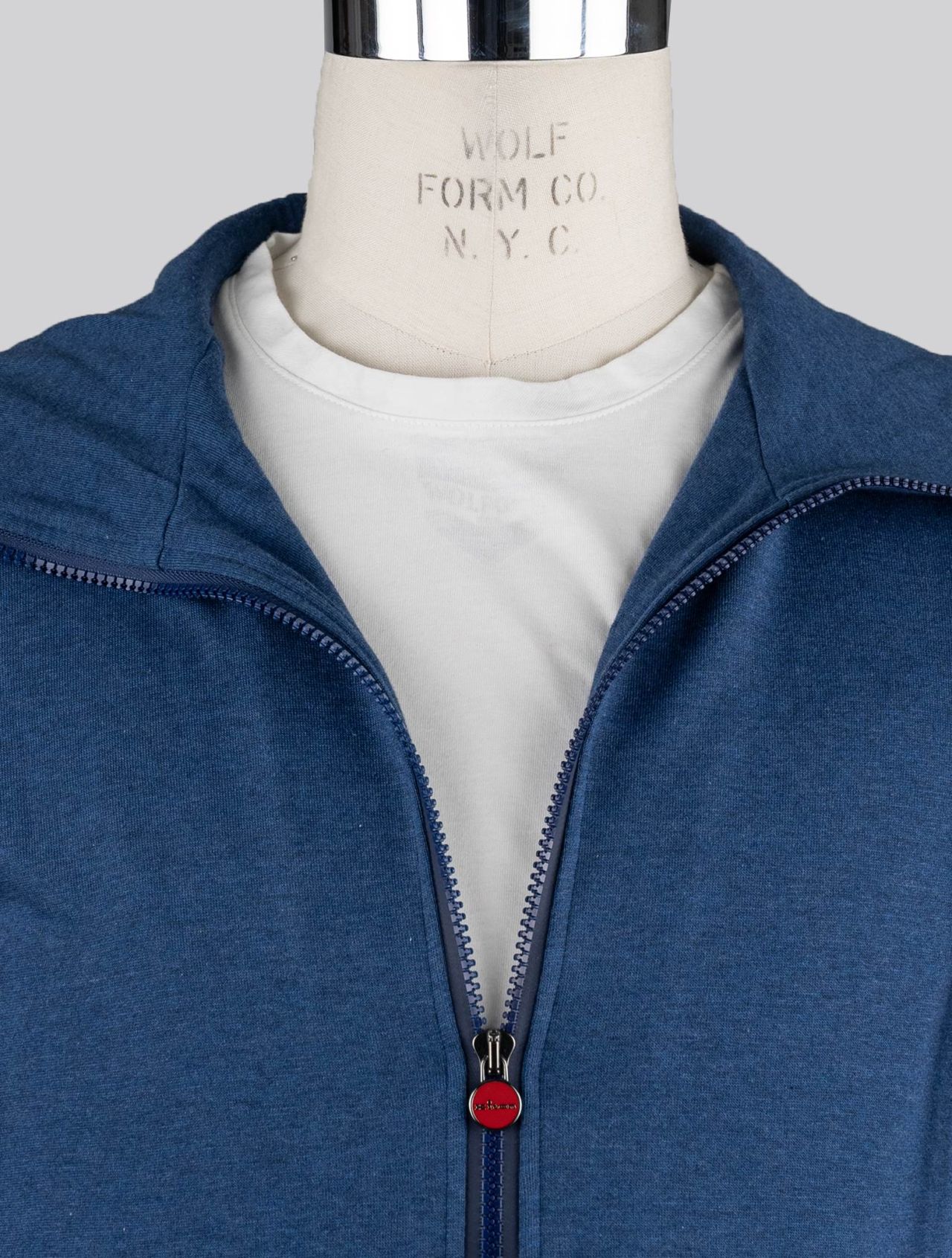 Kiton Blue Cotton Cashmere Sweatshirt Umbi