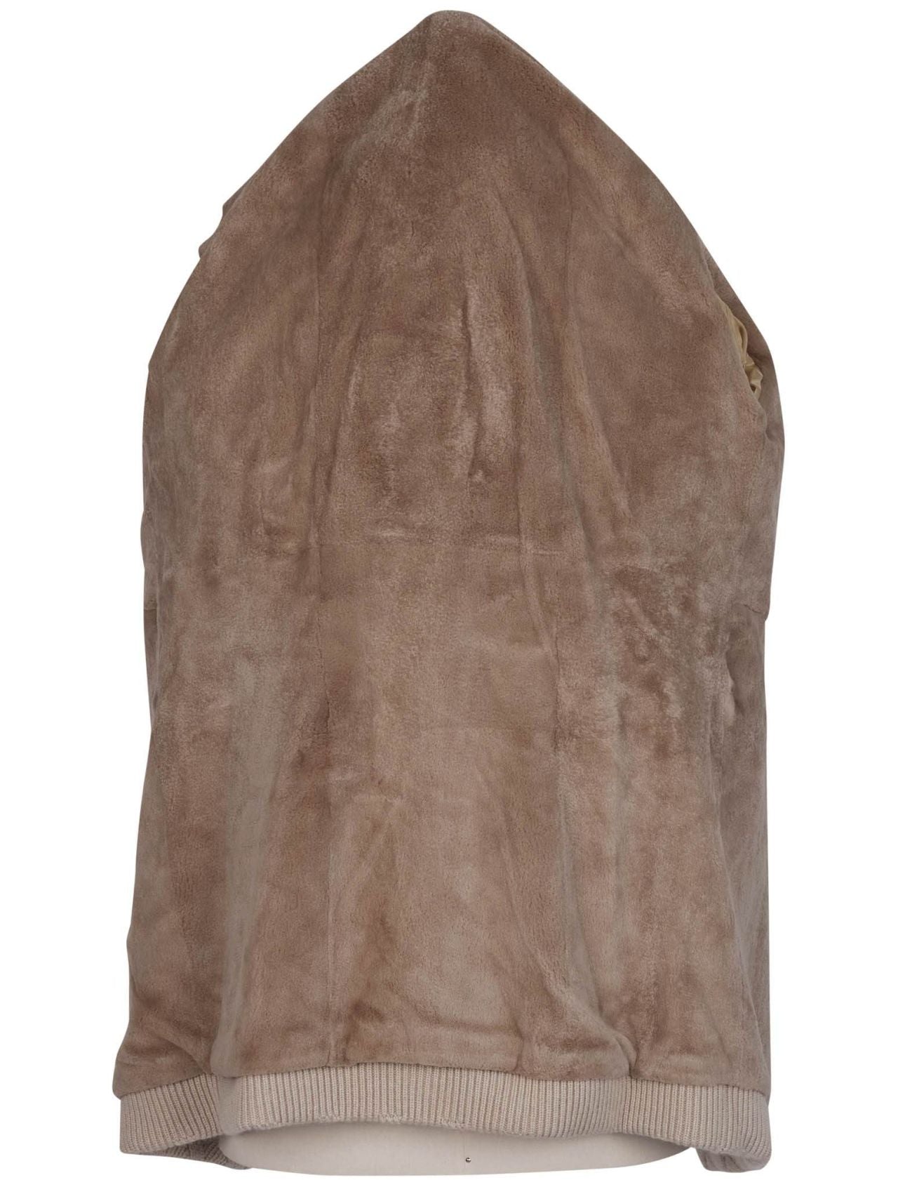 Kiton Beige Cashmere Weasel Fur Coat Cardigan