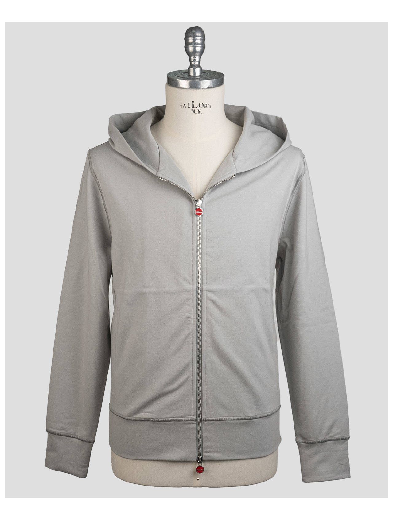 Kiton Gray Cotton Ea Sweater Full Zip