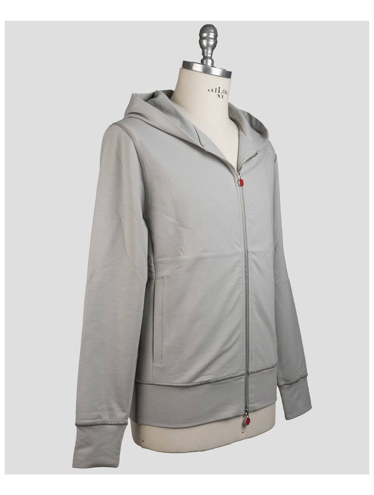 Kiton Gray Cotton Ea Sweater Full Zip