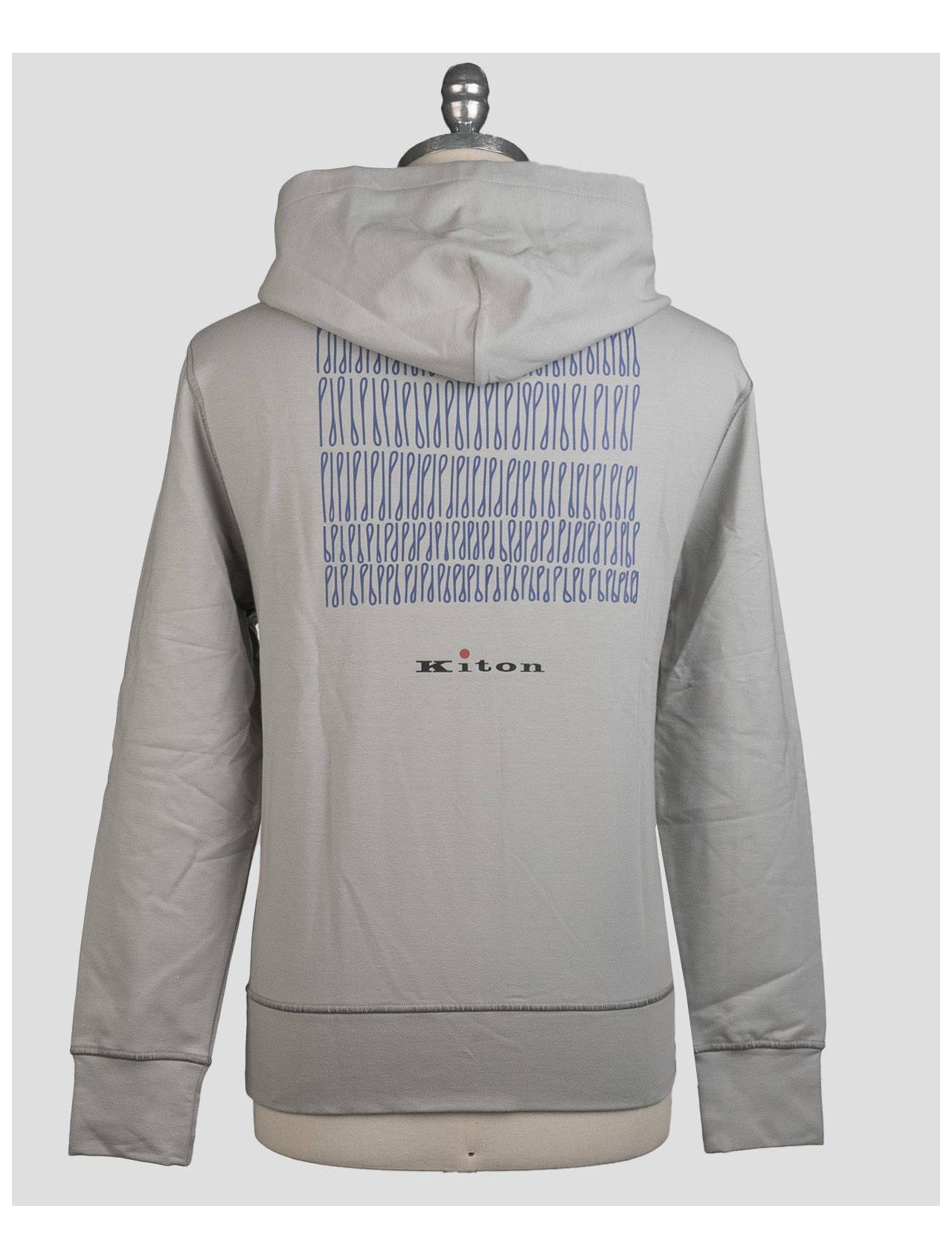 Kiton Gray Cotton Ea Sweater Full Zip