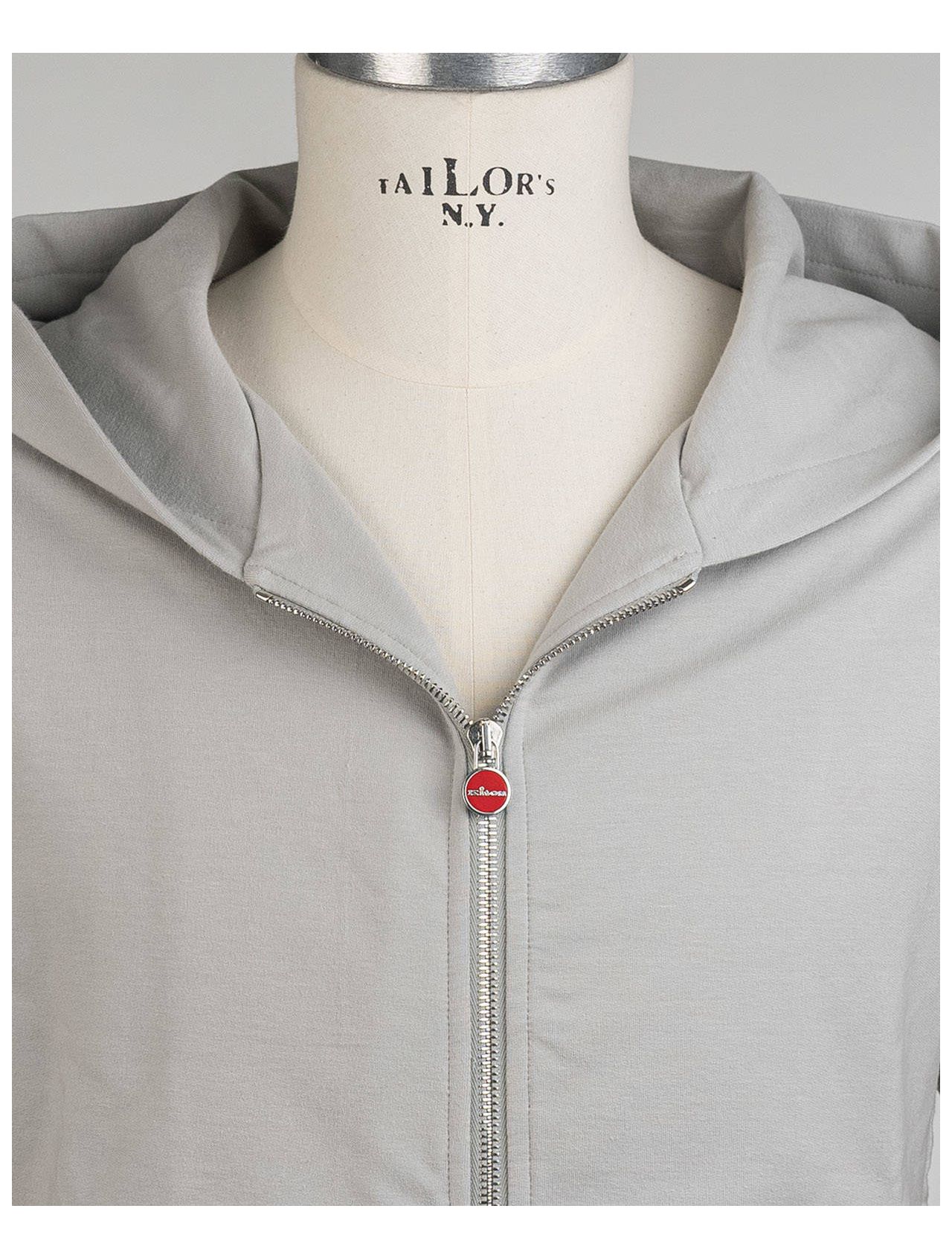 Kiton Gray Cotton Ea Sweater Full Zip