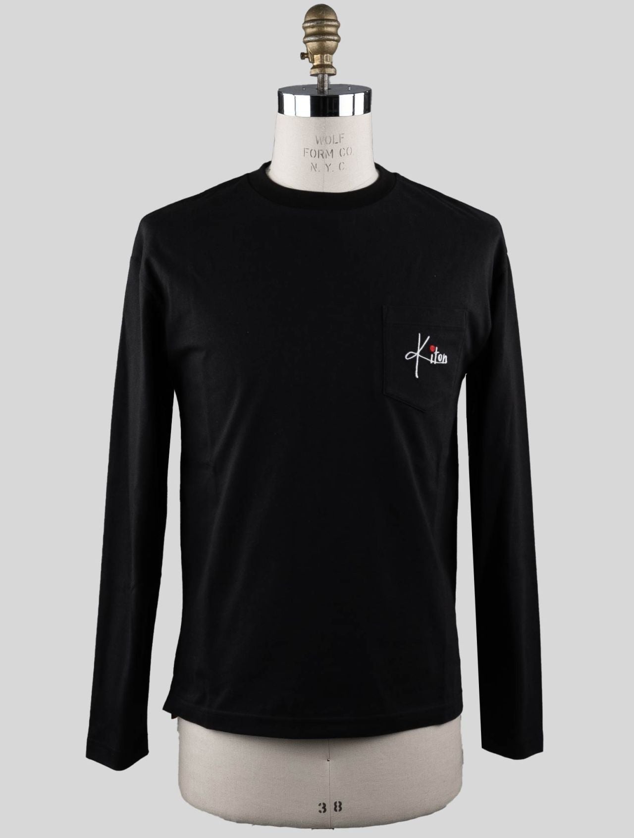 Kiton Black Cotton Long Sleeve T-Shirt