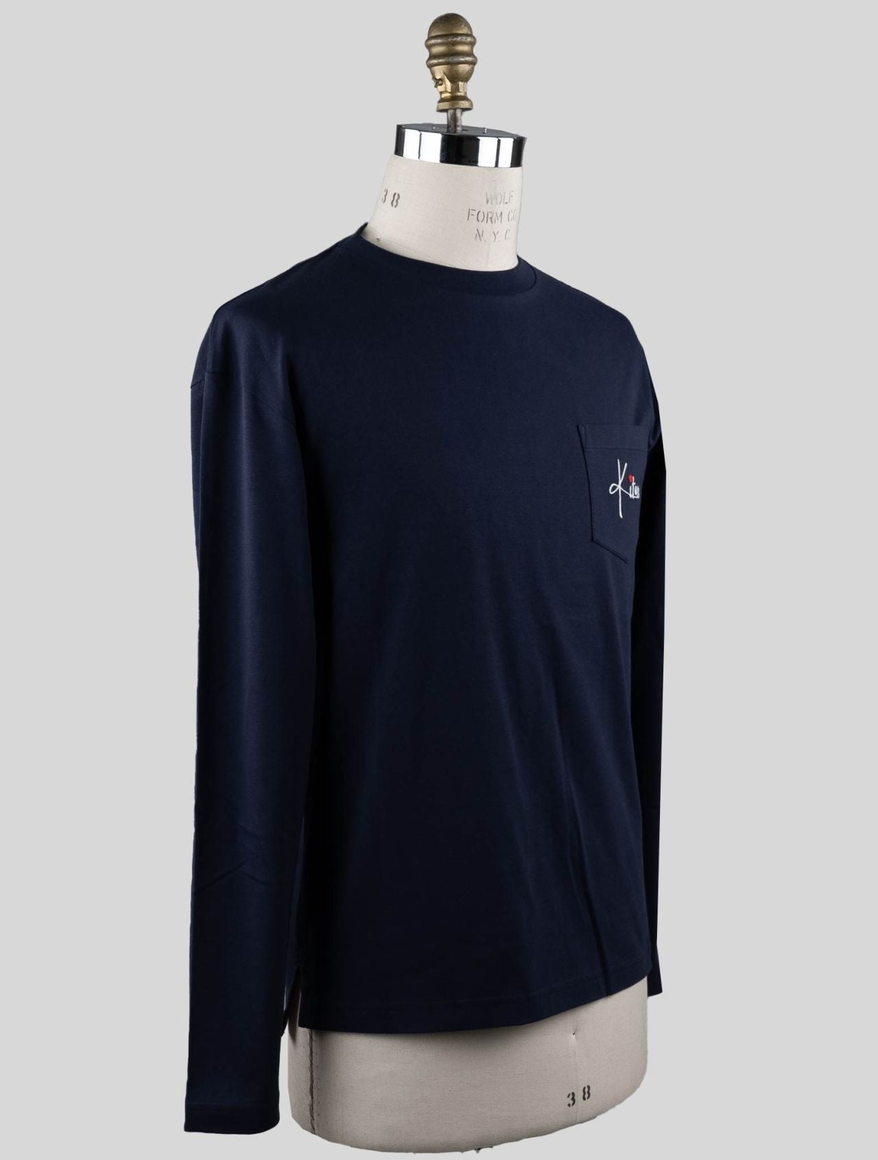 Kiton Blue Cotton Long Sleeve T-Shirt