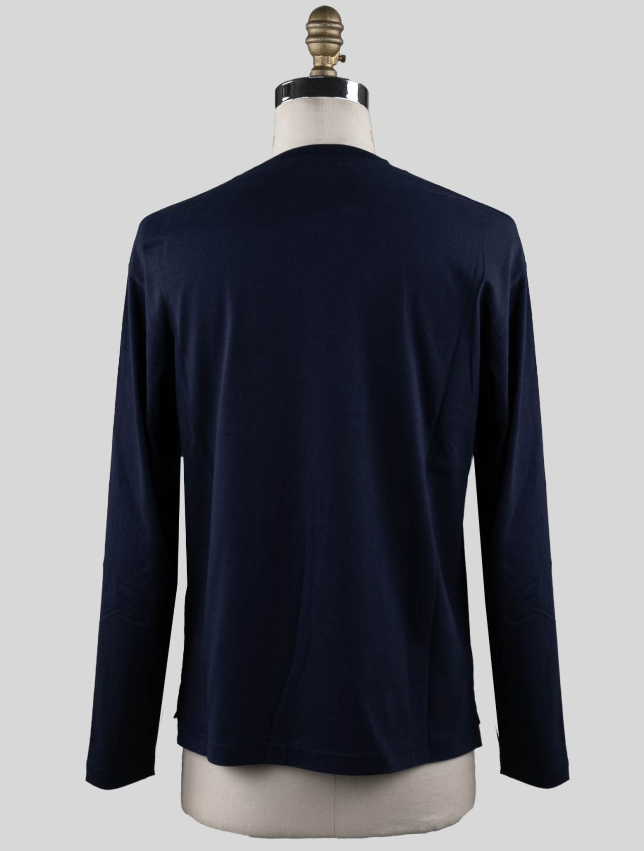 Kiton Blue Cotton Long Sleeve T-Shirt