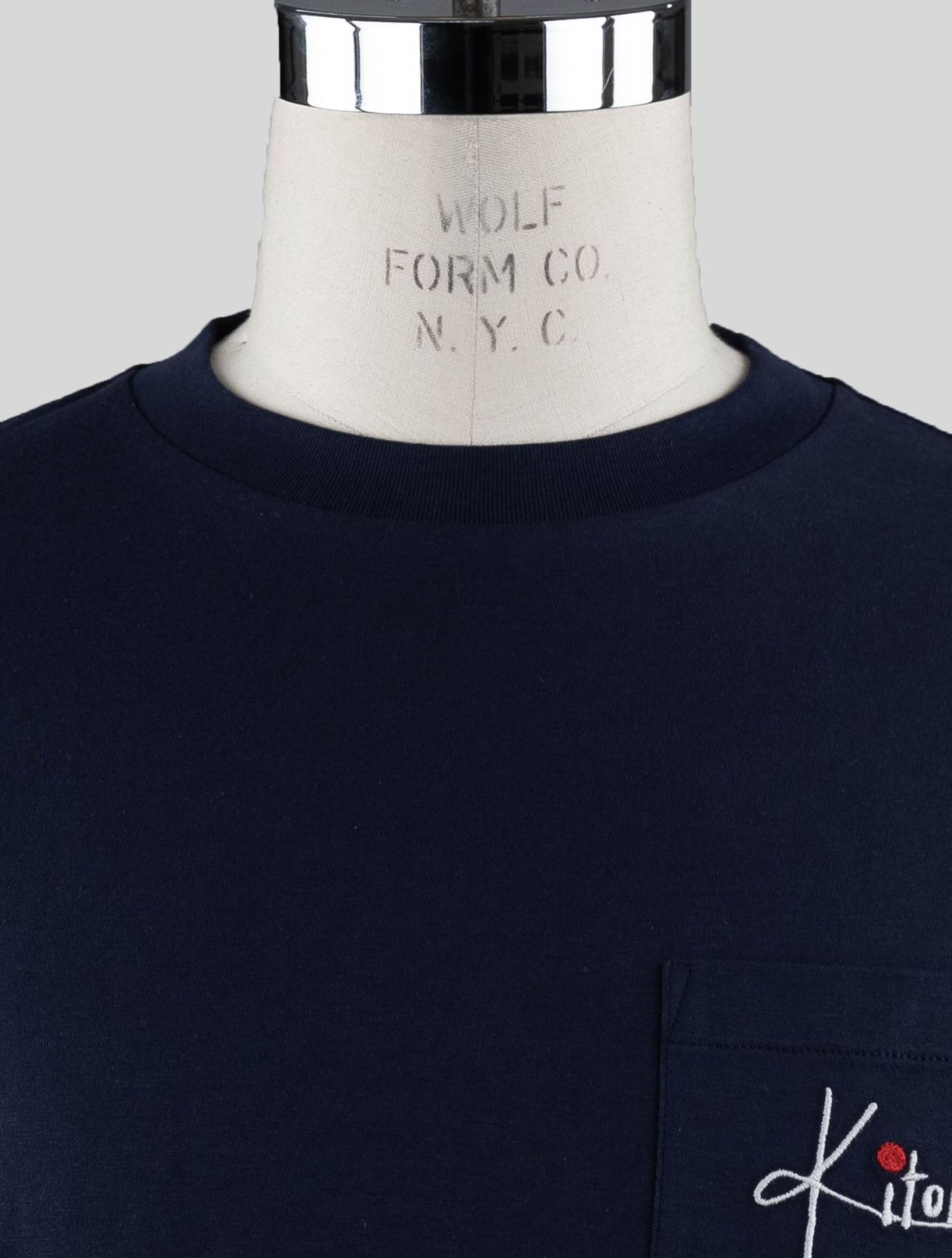 Kiton Blue Cotton Long Sleeve T-Shirt