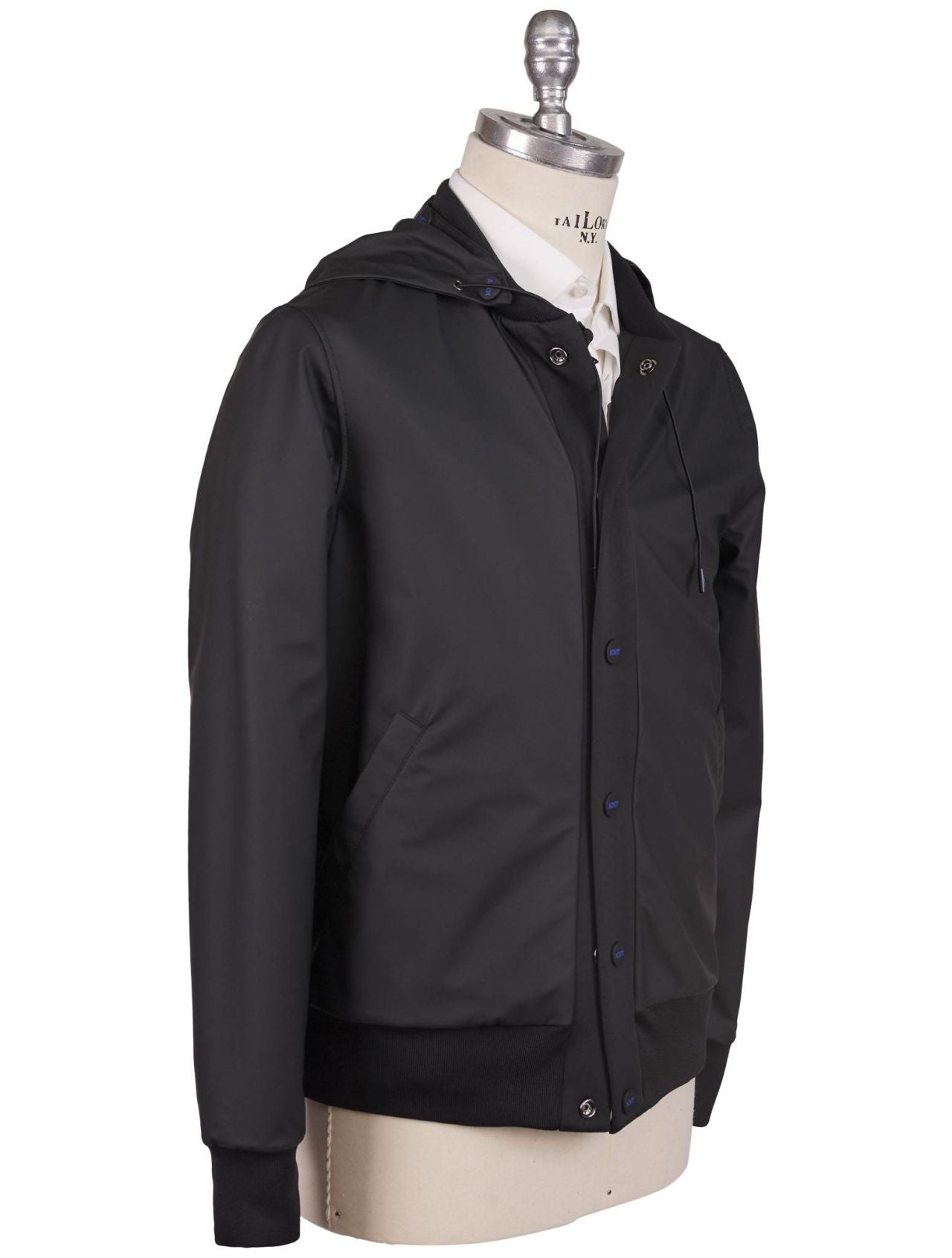 KNT Kiton Kiton Knt Black PL Cotton PA EA Reverse Coat