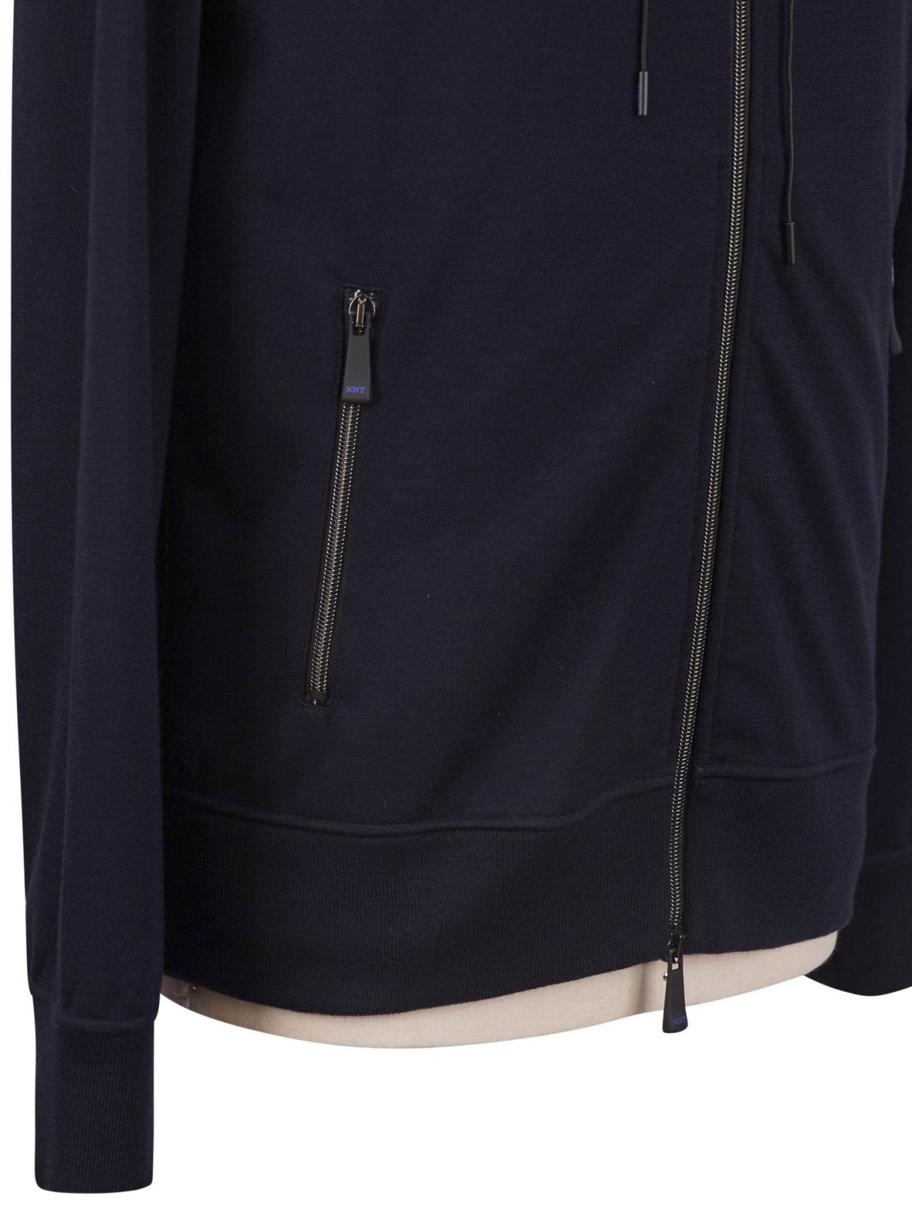 KNT Kiton Kiton Knt Blue Virgin Wool Cotton Coat