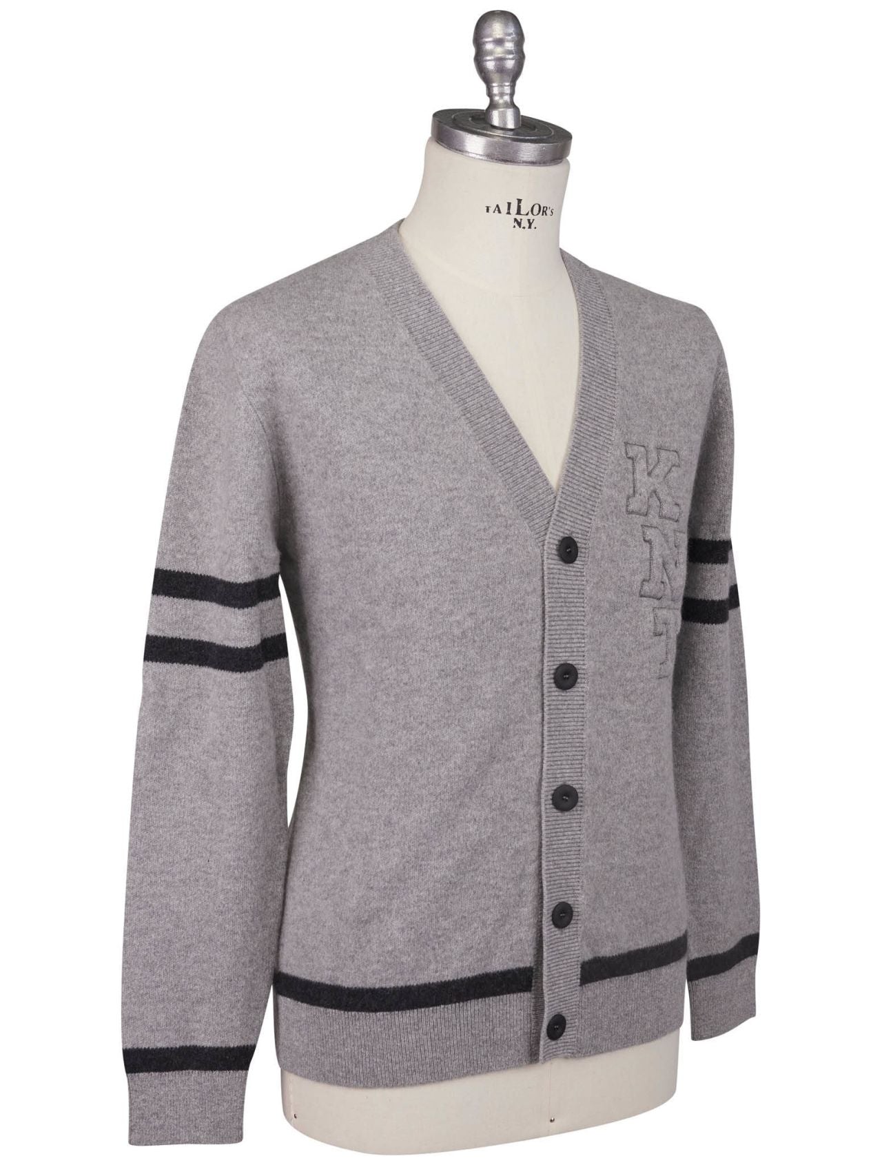 KNT Kiton Kiton Knt Gray Virgin Wool Cashmere Sweater Cardigan