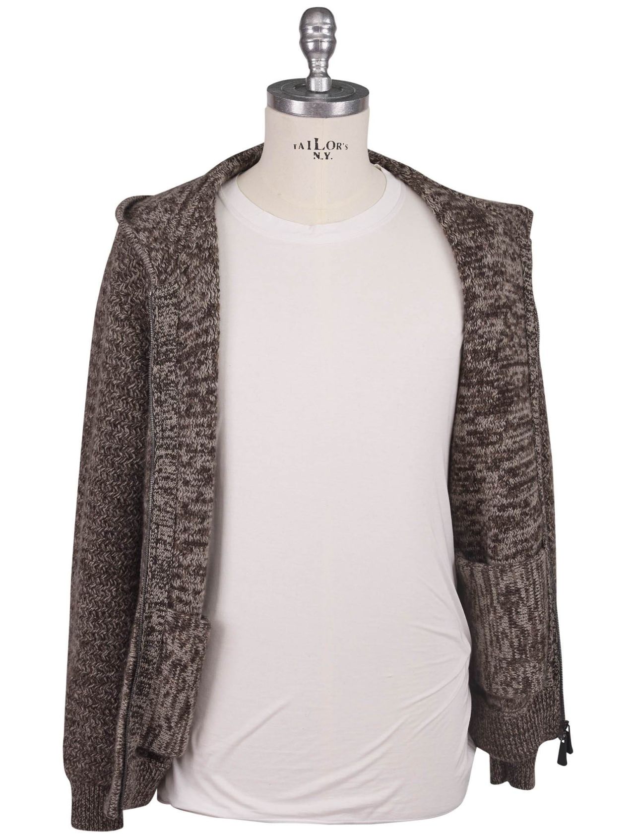 KNT Kiton Kiton Knt Brown Virgin Wool Cashmere Coat