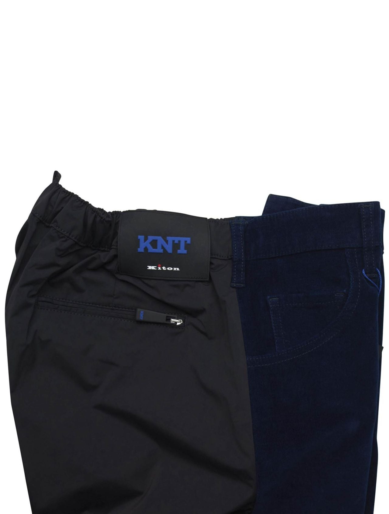 KNT Kiton Black Blue Pl Cotton Ea Pants