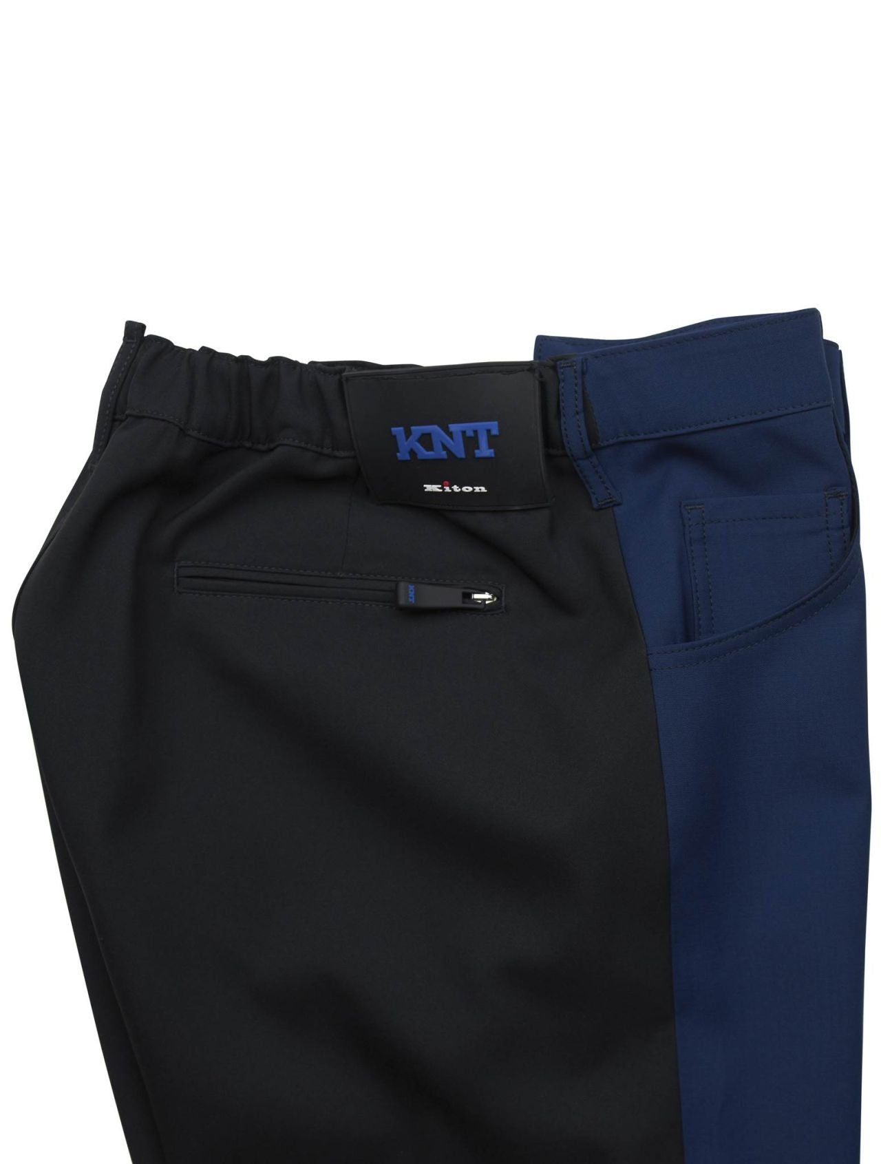 KNT Kiton Blue Black Pl Wool Pu Ea Pants