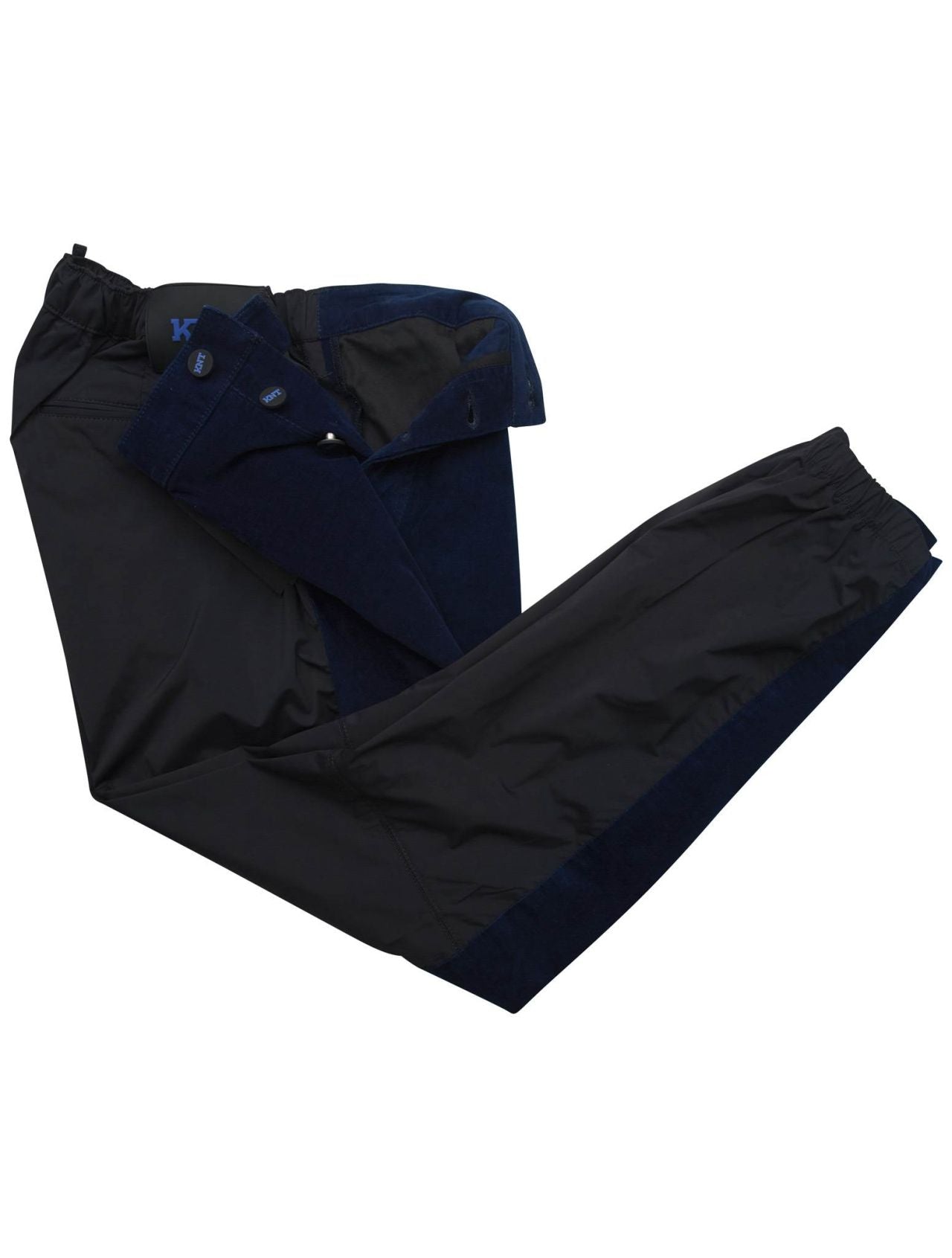KNT Kiton Blue Black Pl Cotton Ea Velvet Pants