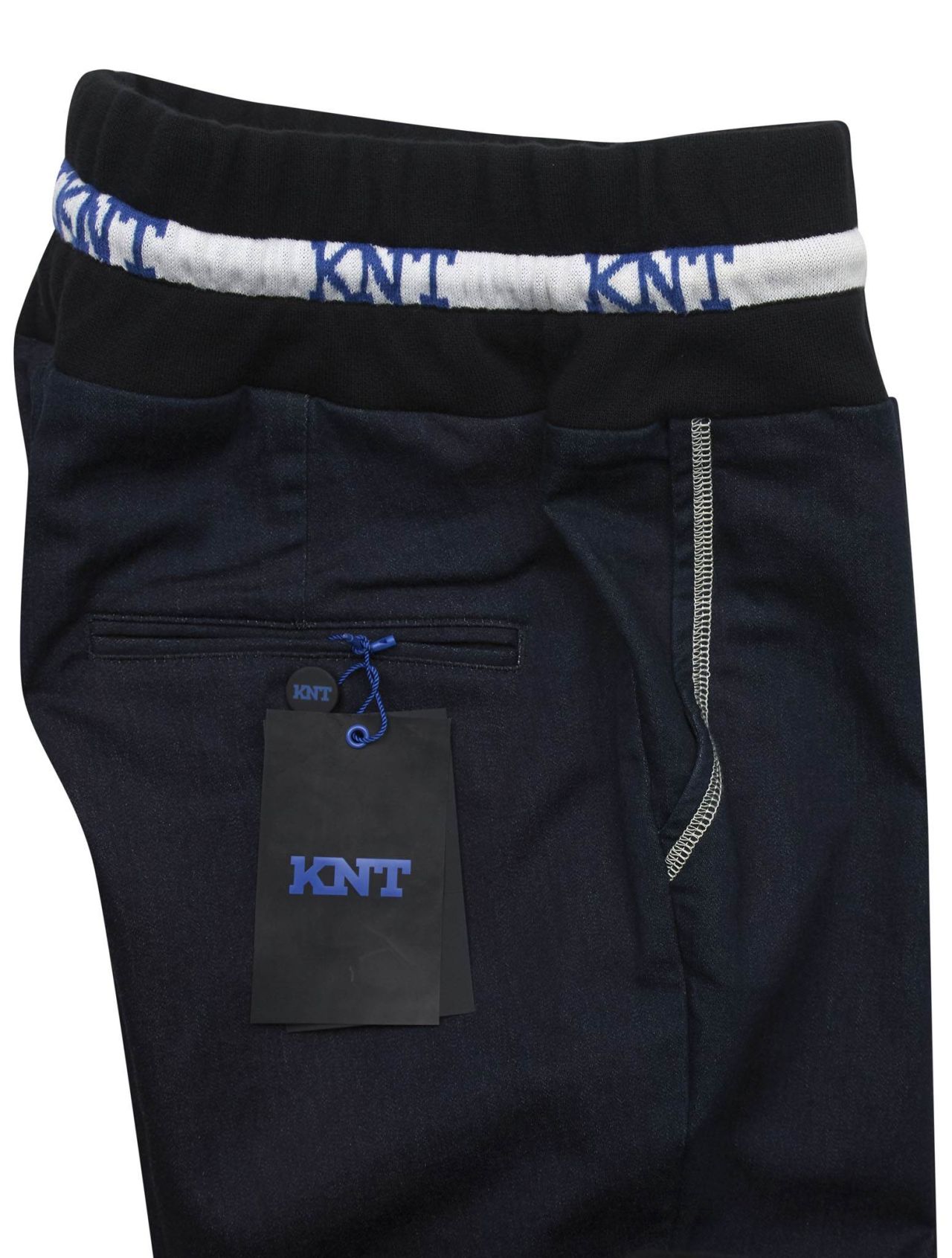 KNT Kiton Blue Cotton Pl Ea Pants