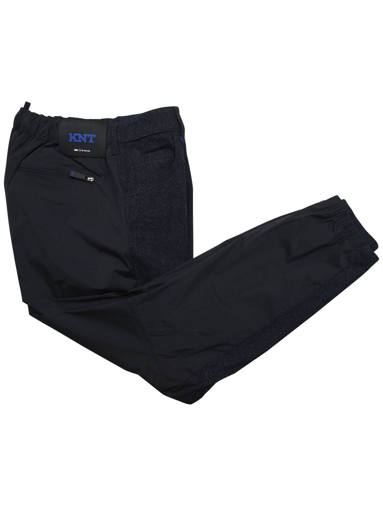 KNT Kiton Black Blue PA Virgin Wool Silk Pa Pants