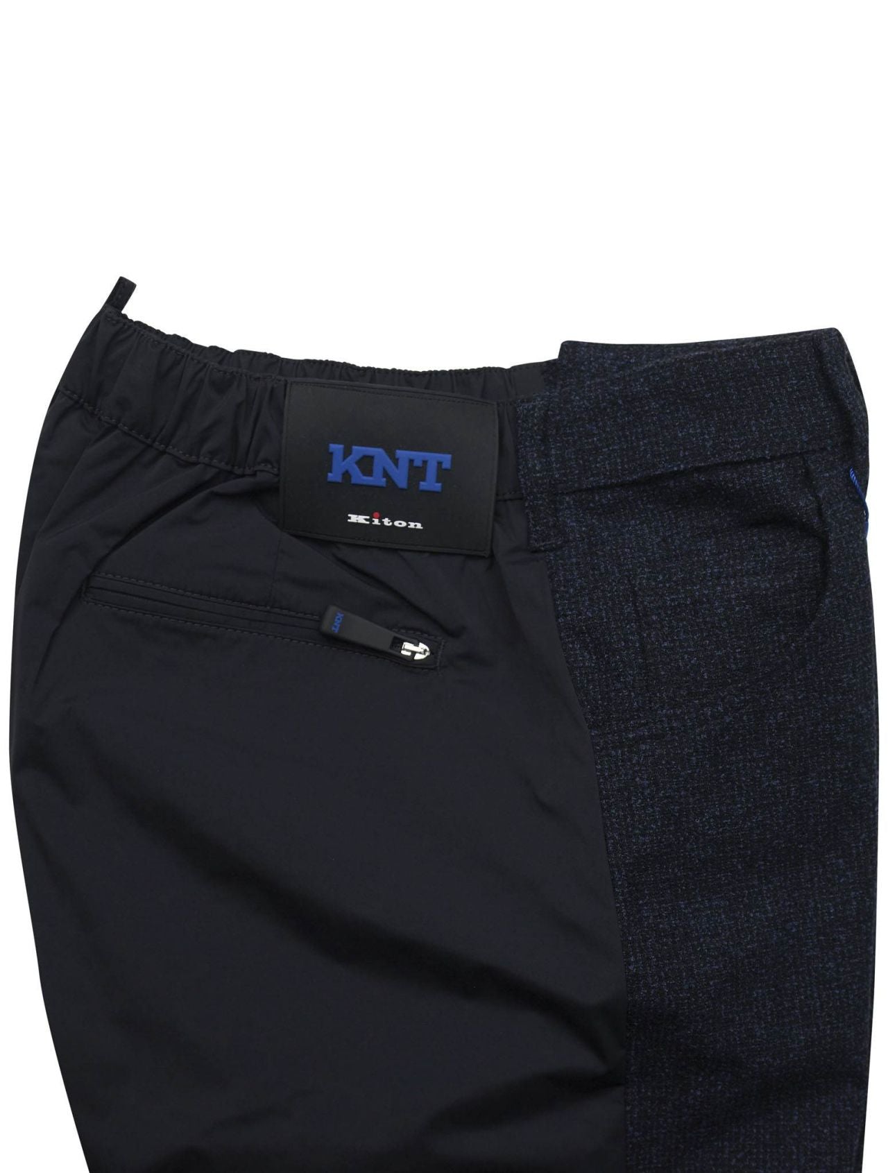 KNT Kiton Black Blue PA Virgin Wool Silk Pa Pants