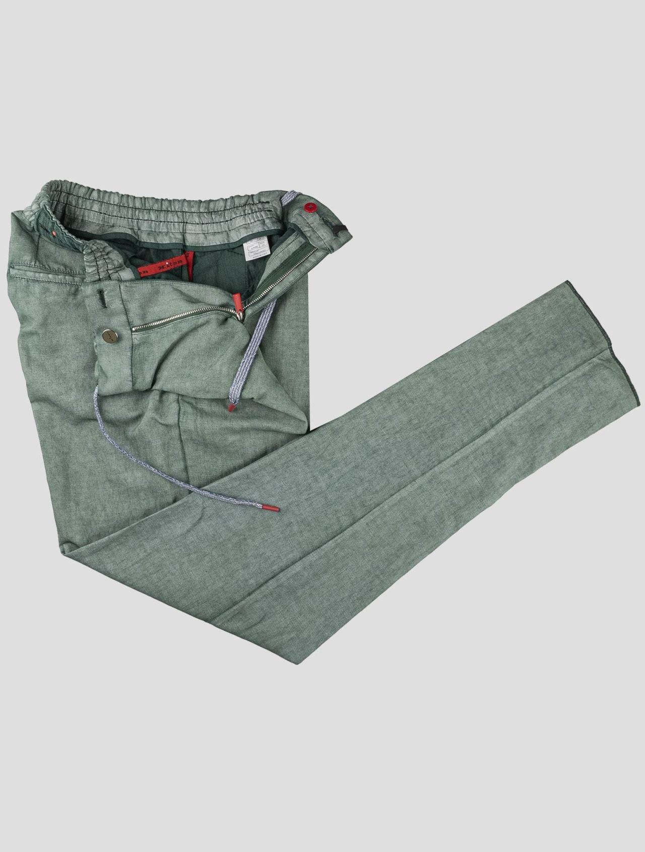 Kiton Green Cotton Lycra Pants