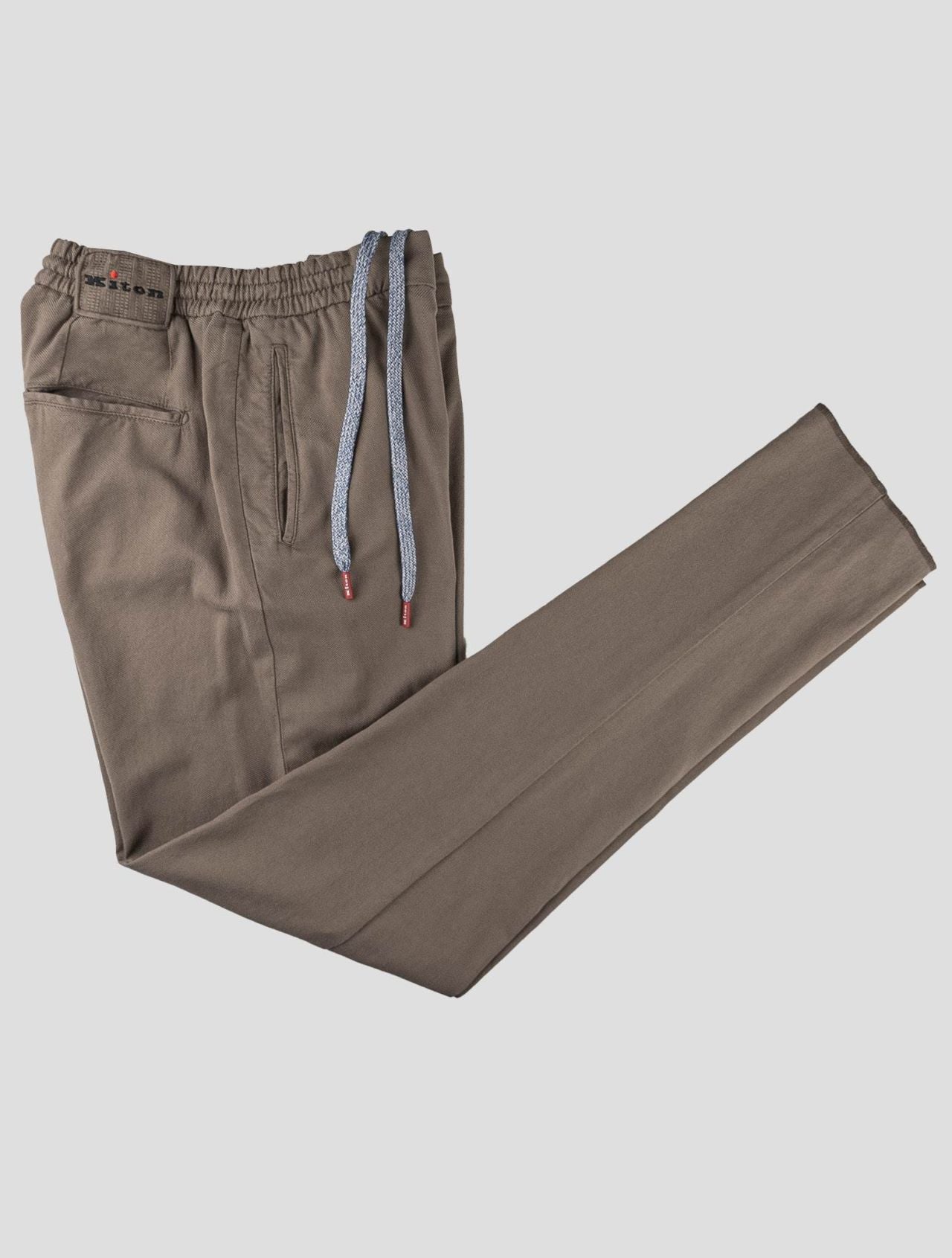 Kiton Brown Cotton Silk Ea Pants