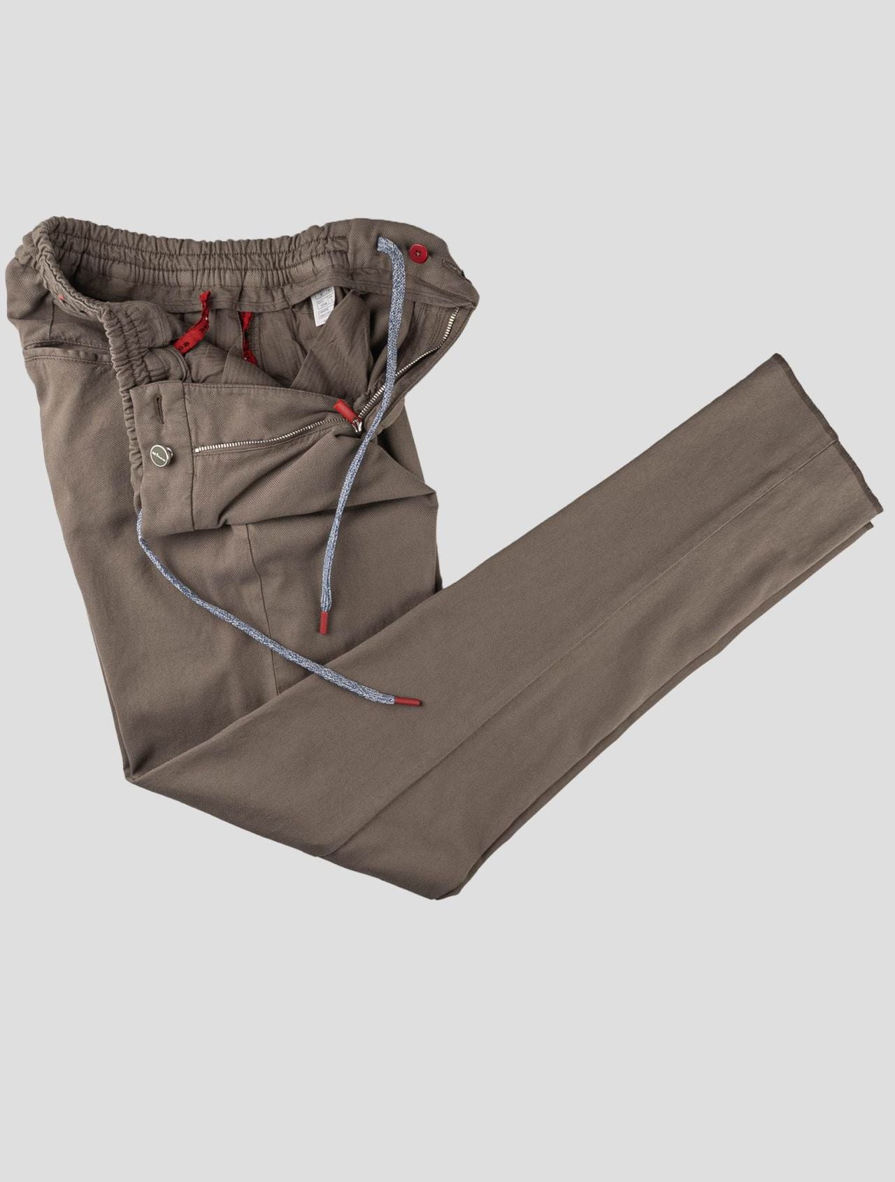 Kiton Brown Cotton Silk Ea Pants