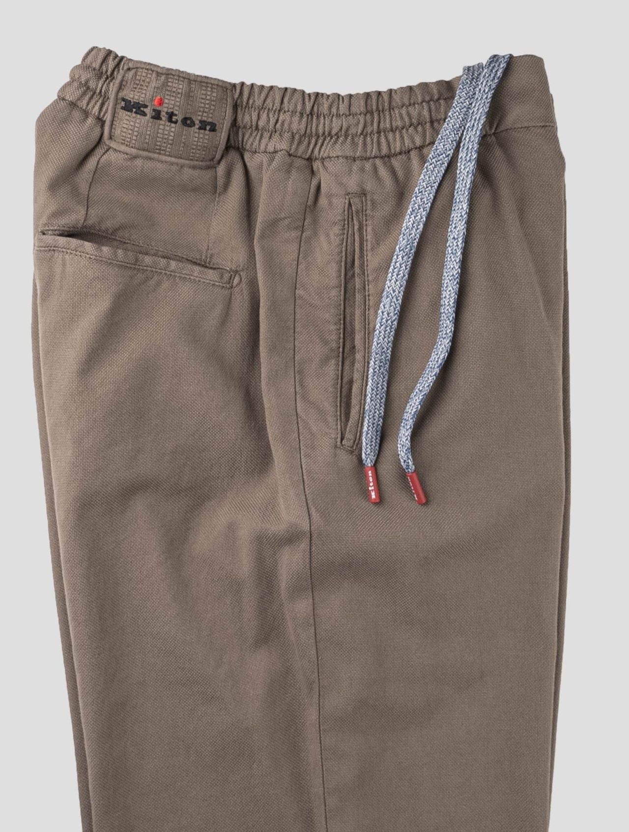 Kiton Brown Cotton Silk Ea Pants