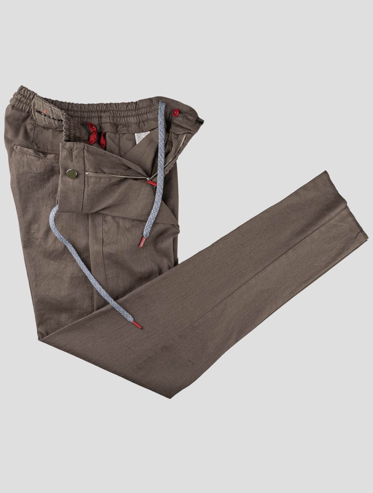 Kiton Brown Linen Cotton Ea Pants