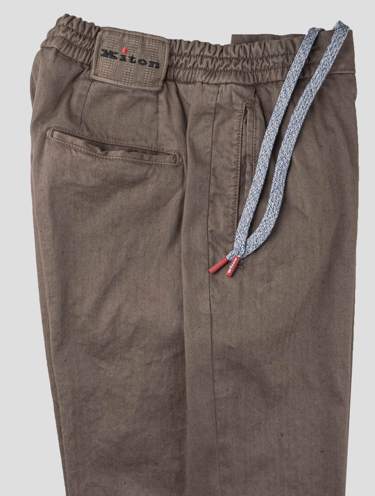 Kiton Brown Linen Cotton Ea Pants
