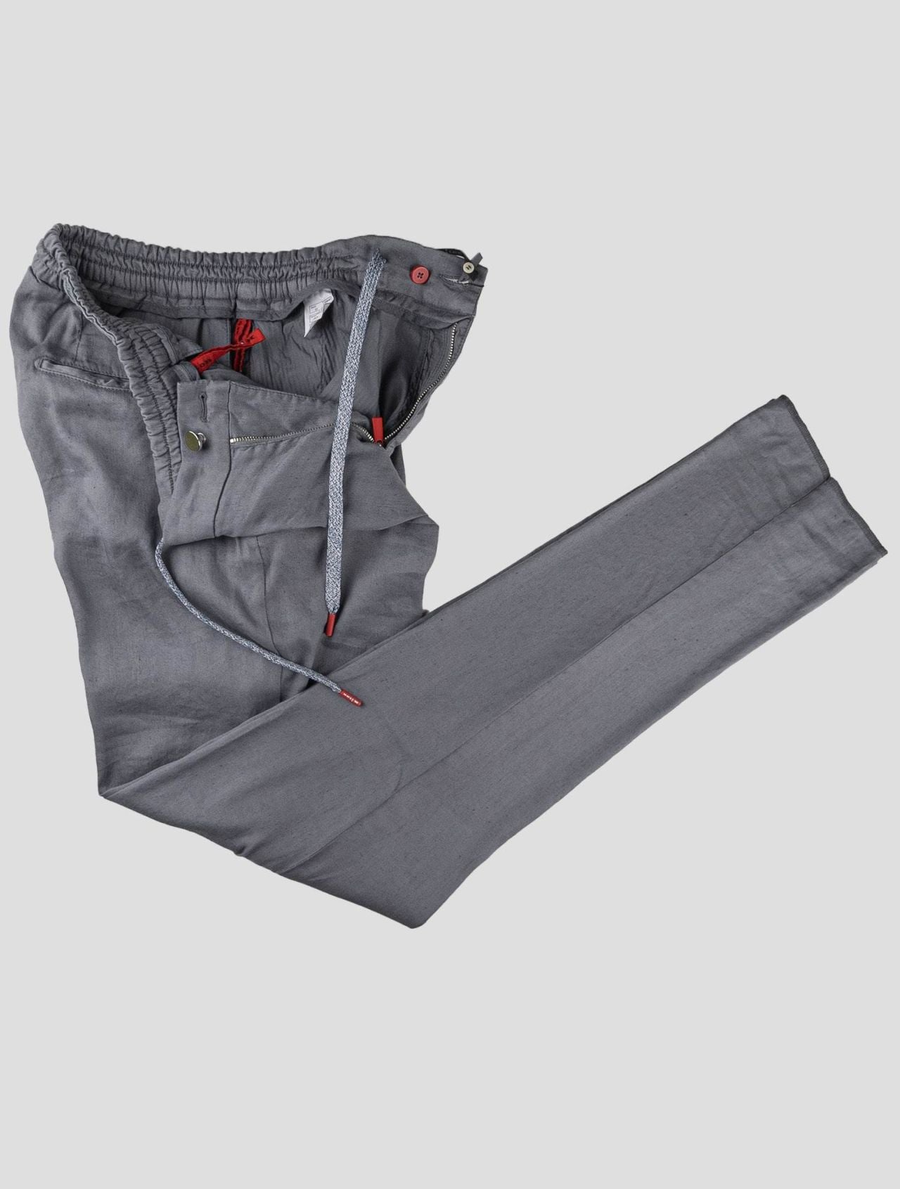 Kiton Gray Linen Lyocell Ea Pants