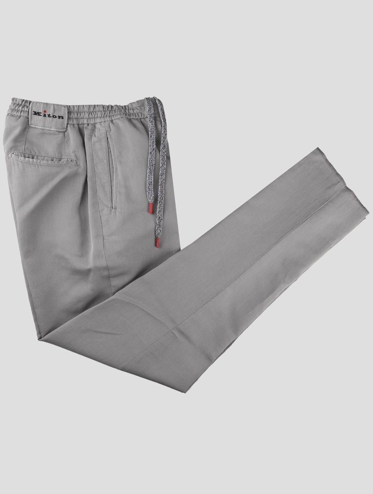 Kiton Gray Cotton Silk Pants