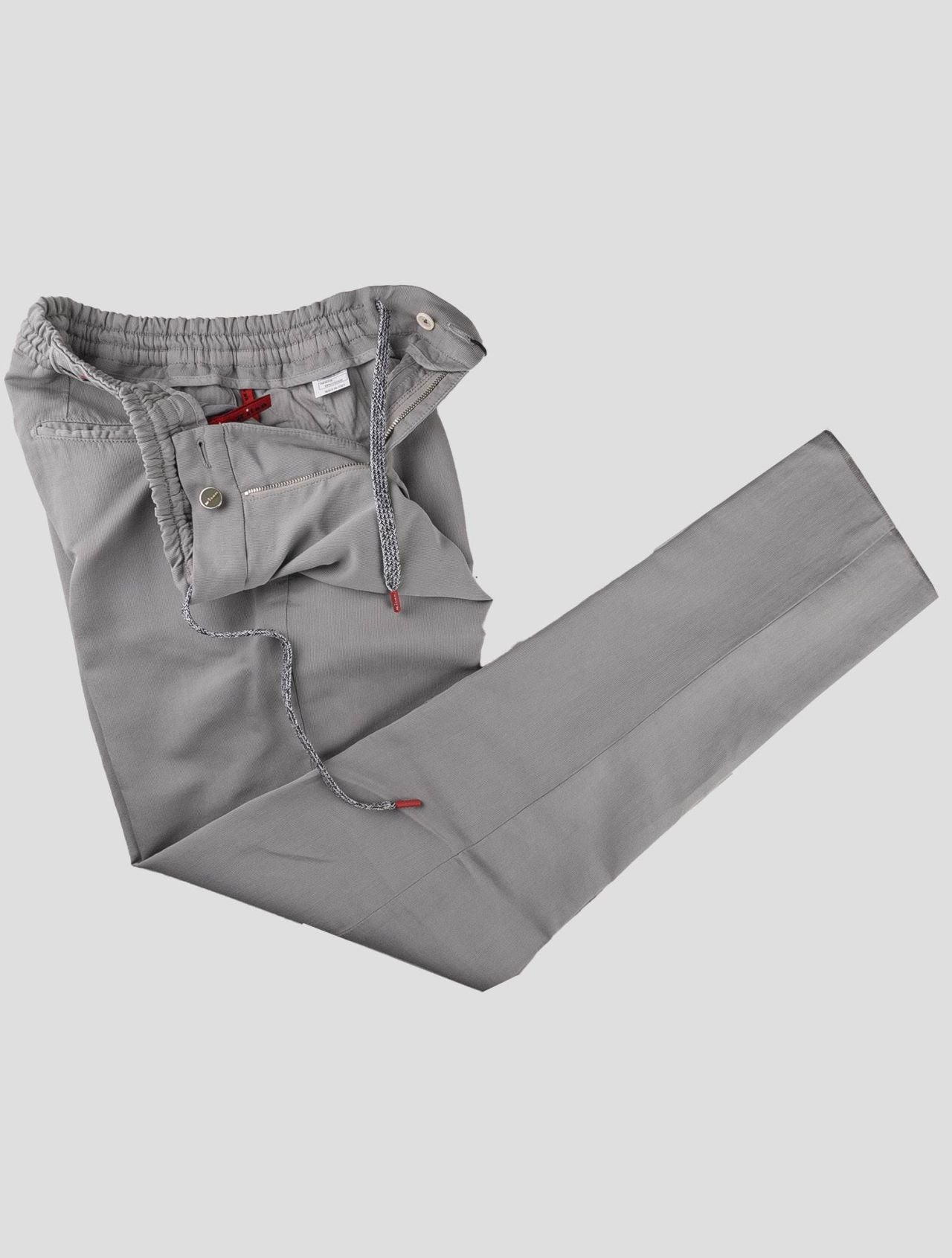 Kiton Gray Cotton Silk Pants