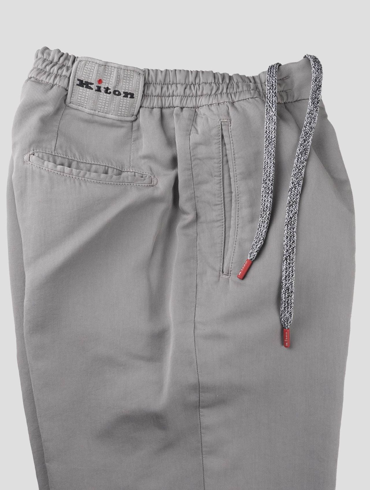 Kiton Gray Cotton Silk Pants