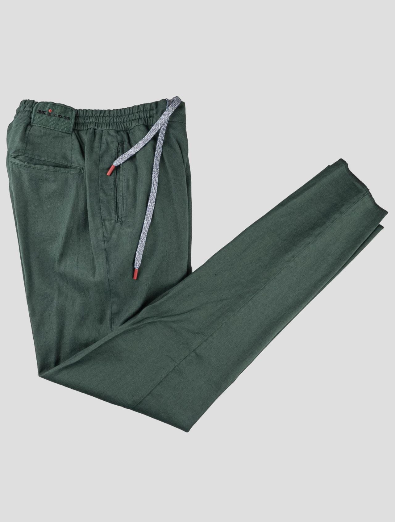 Kiton Green Linen Cotton Ea Pants