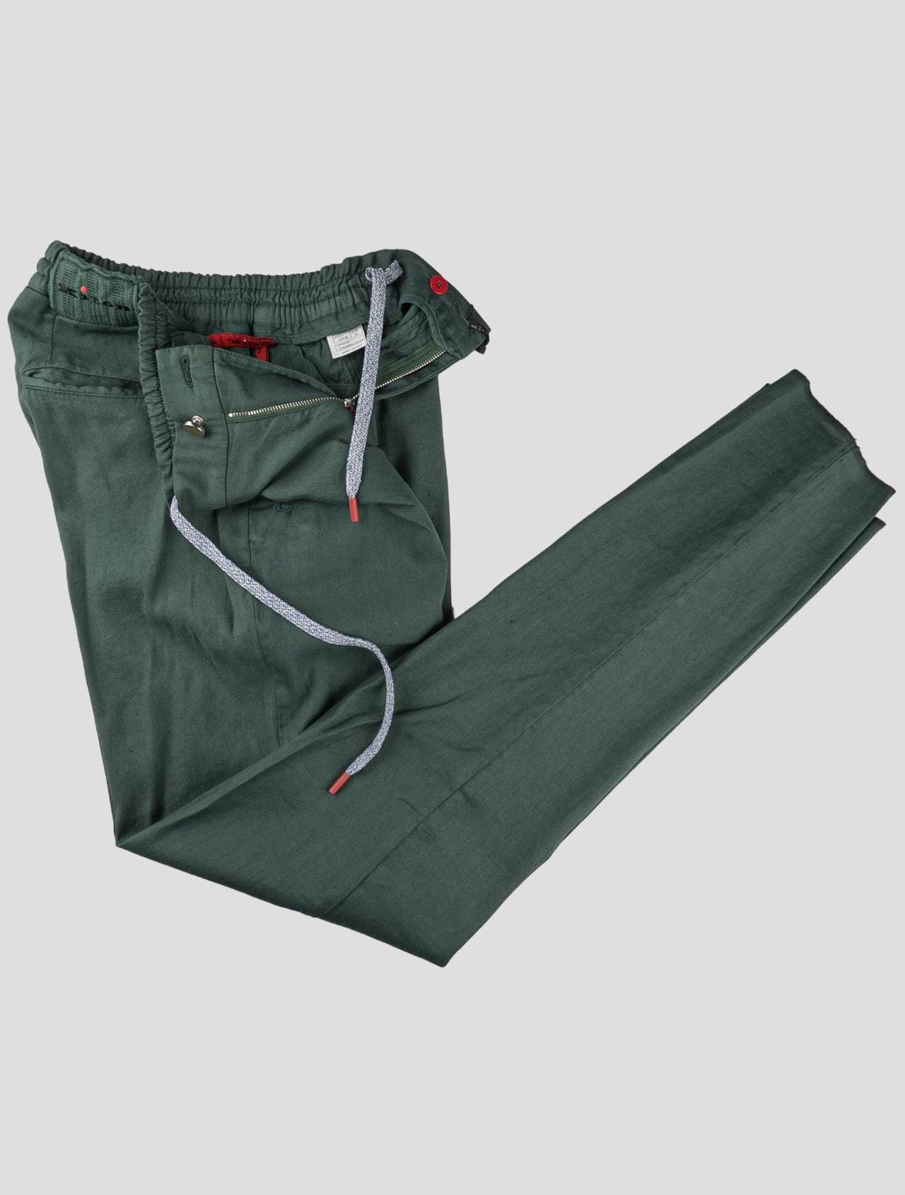 Kiton Green Linen Cotton Ea Pants