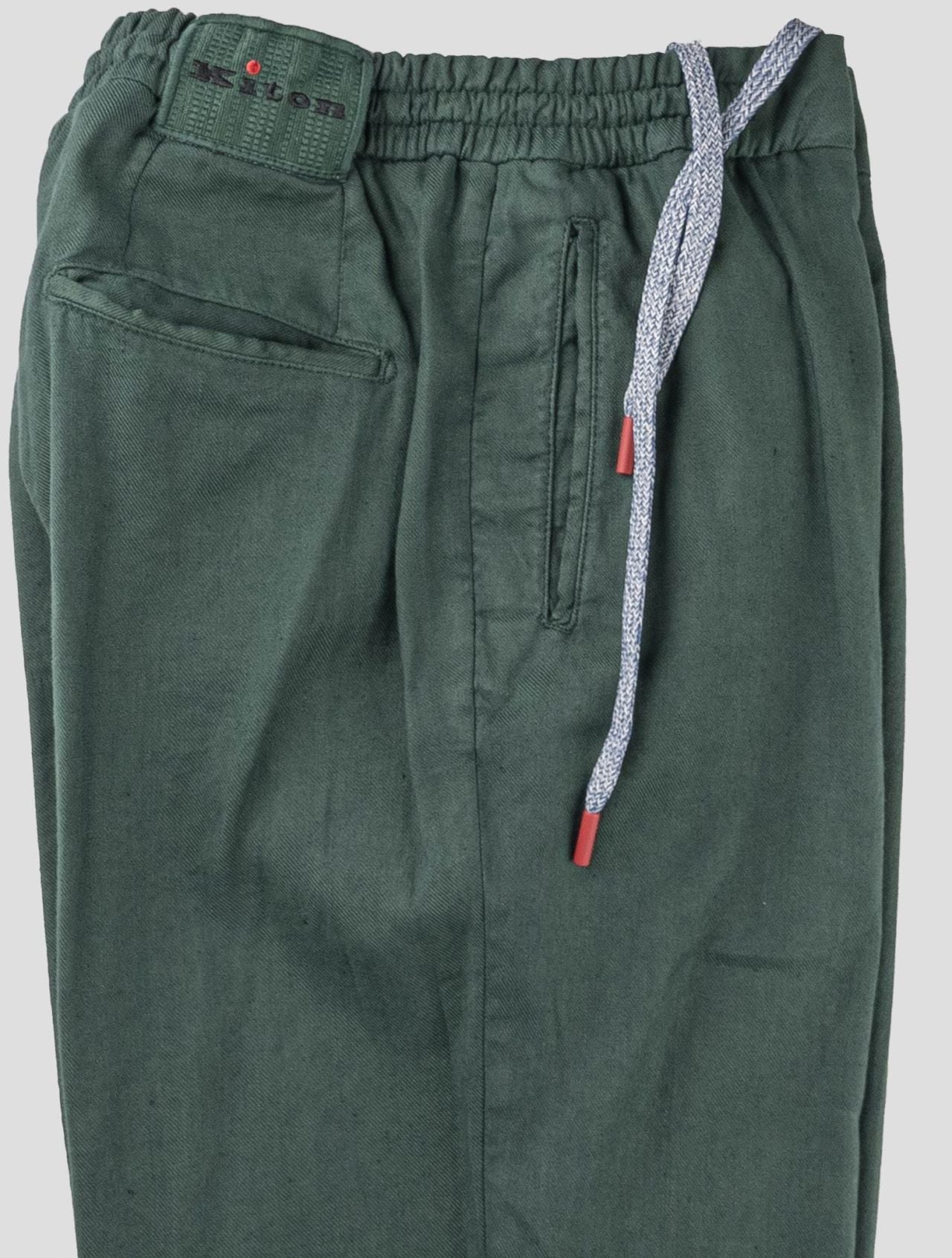 Kiton Green Linen Cotton Ea Pants