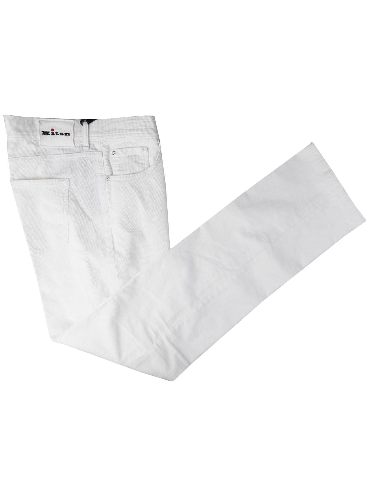 Kiton White Cotton Ea Velvet Jeans