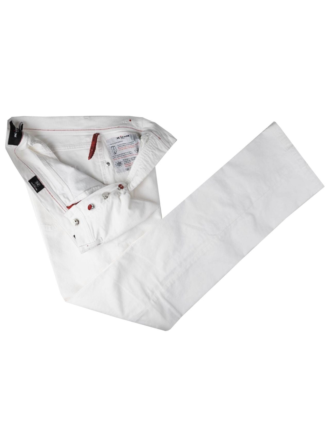 Kiton White Cotton Ea Velvet Jeans