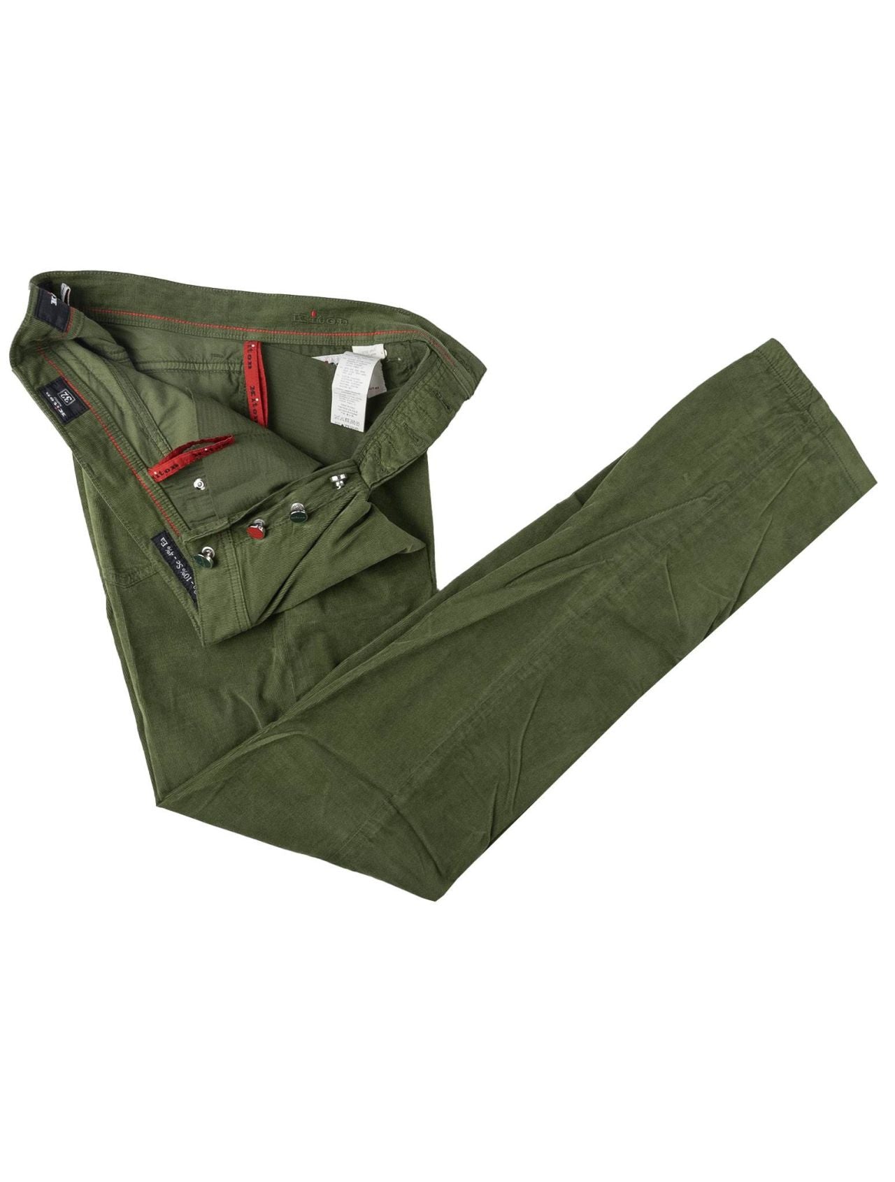 Kiton Green Cotton Silk Ea Velvet Jeans