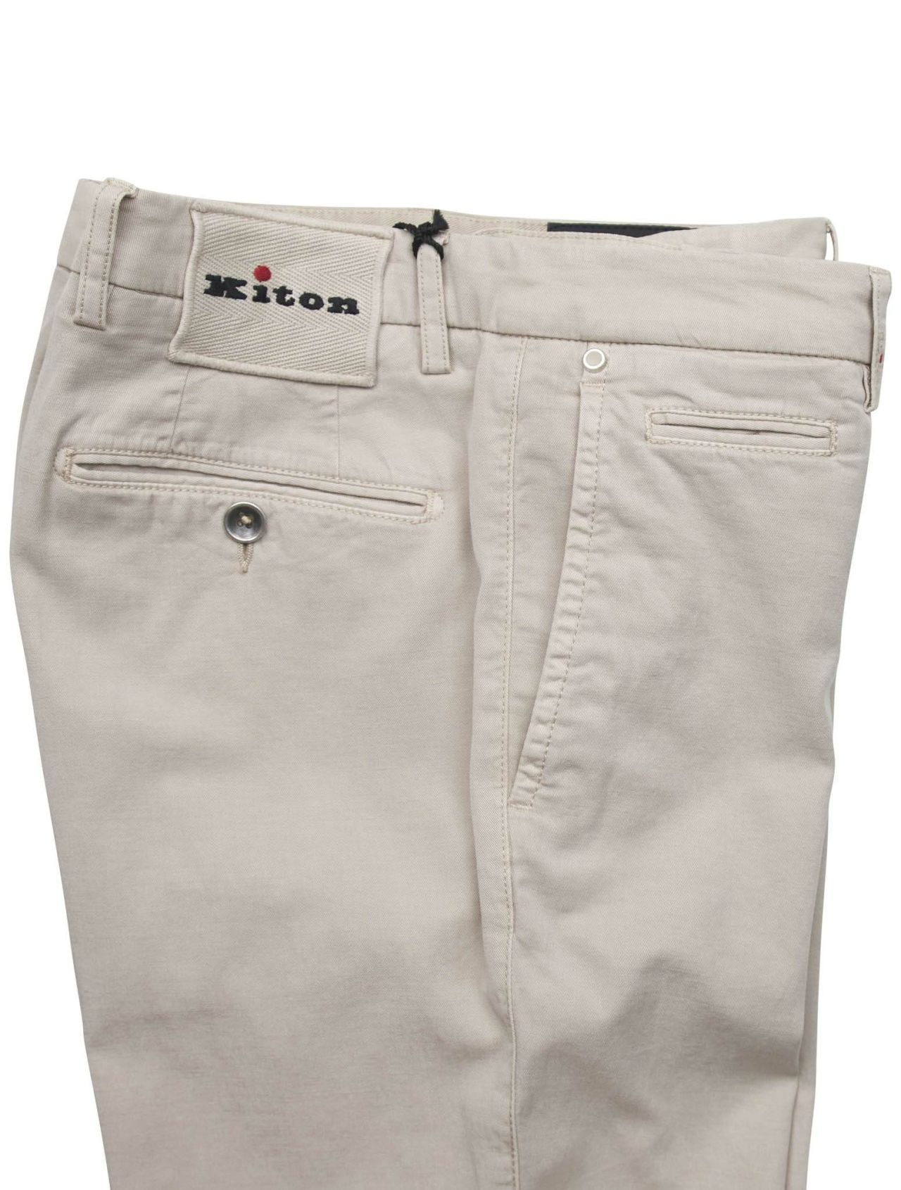 Kiton Beige Ly Cotton Linen Ea Pants