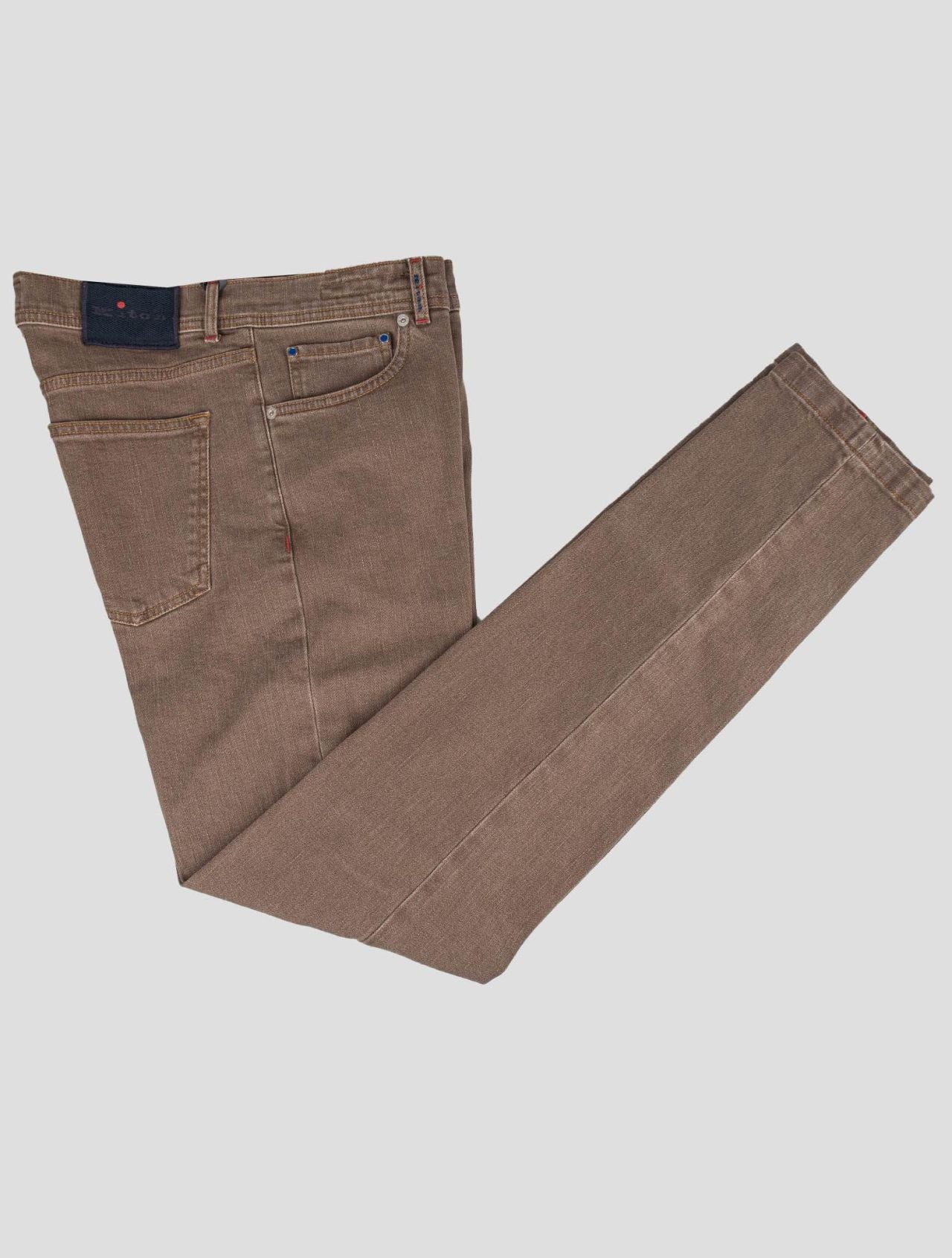 Kiton Brown Cotton Ea Jeans