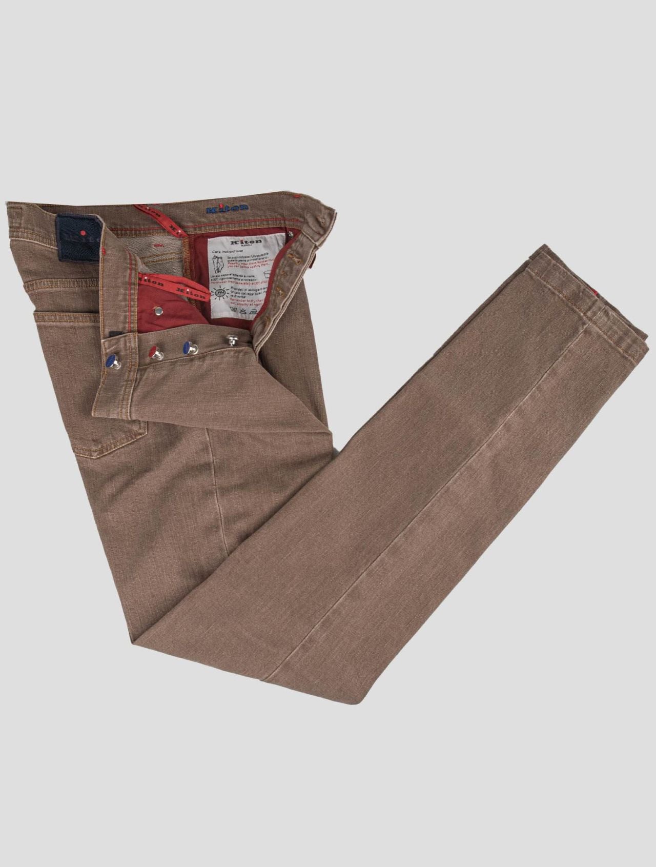 Kiton Brown Cotton Ea Jeans