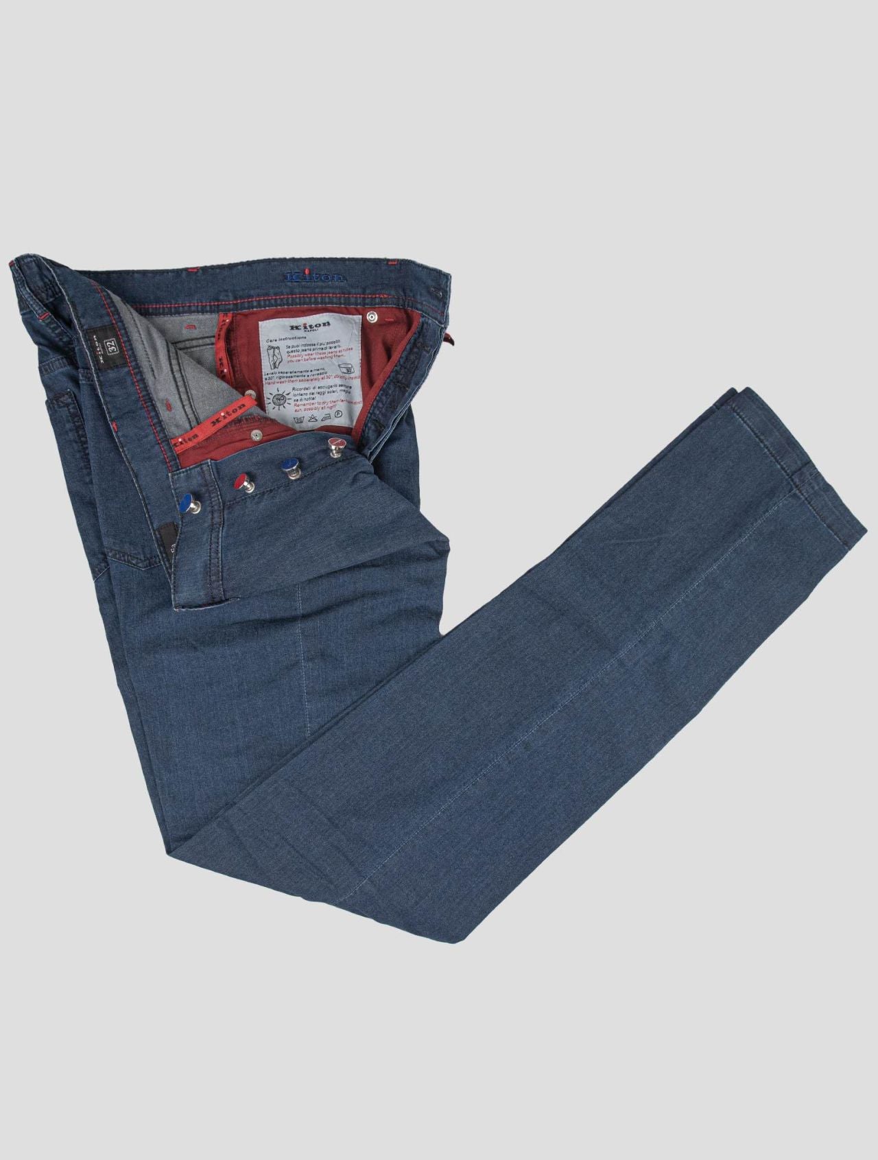 Kiton Blue Cotton Ea Jeans