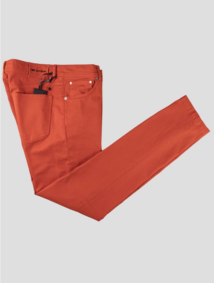 Kiton Red Cotton Ea Jeans