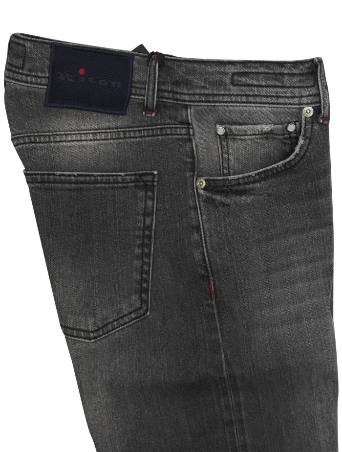 Kiton Gray Cotton Ea Jeans