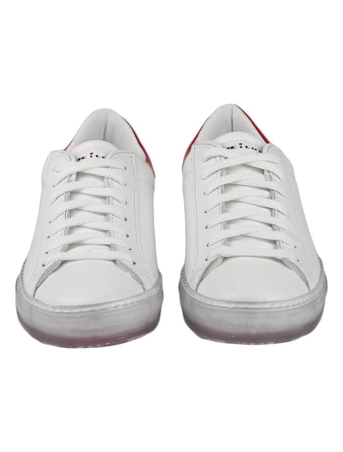 Kiton White Red Leather Sneakers Special Edition