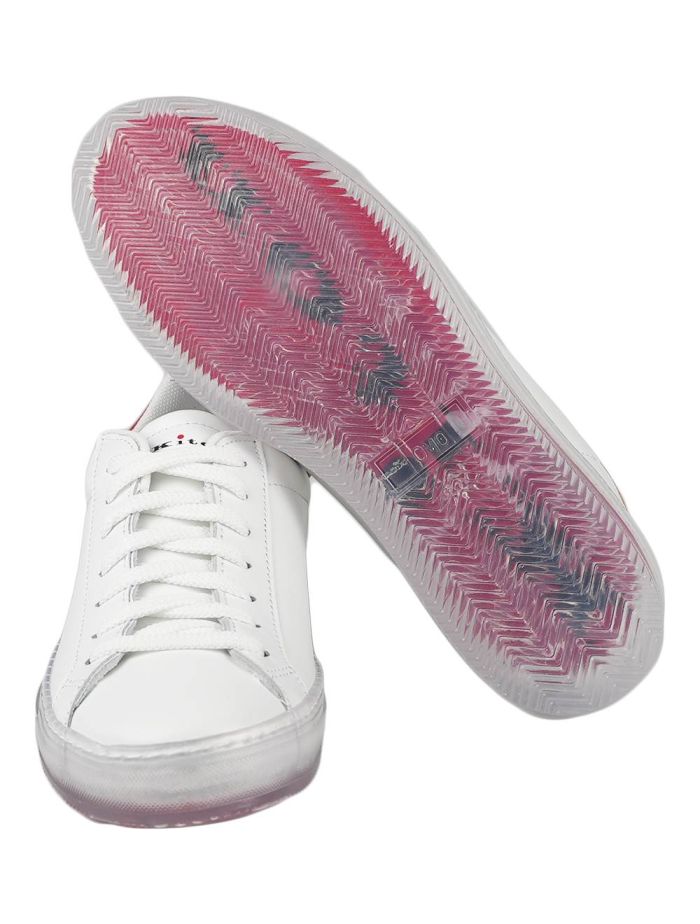 Kiton White Red Leather Sneakers Special Edition