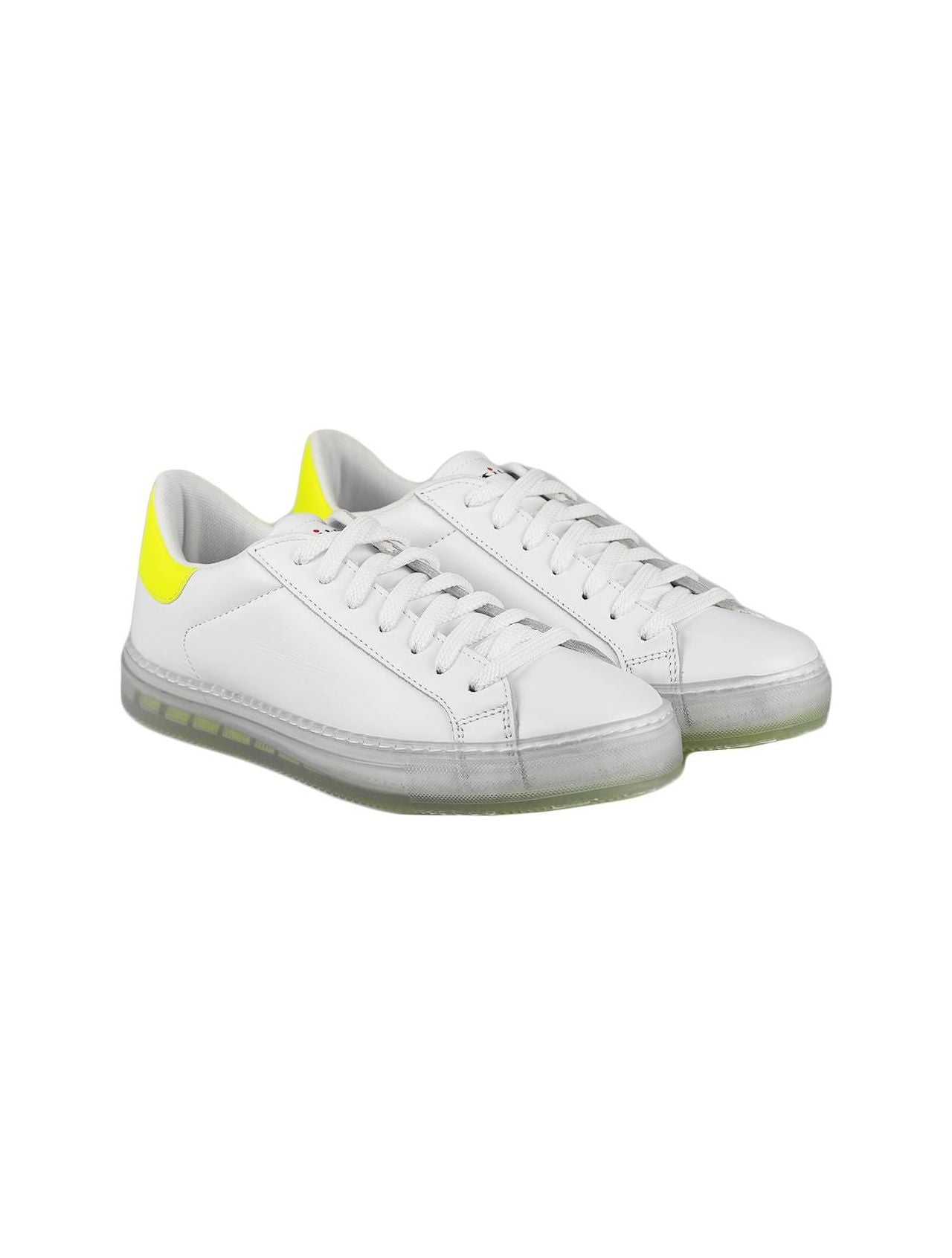 Kiton White Yellow Leather Sneakers Special Edition