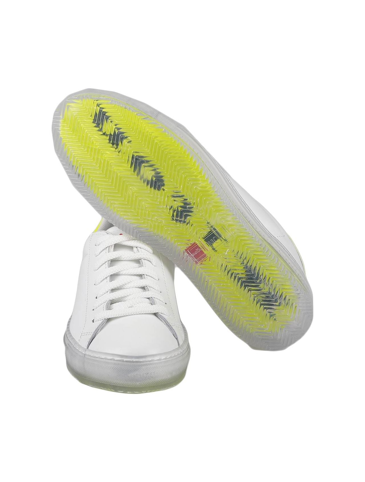 Kiton White Yellow Leather Sneakers Special Edition