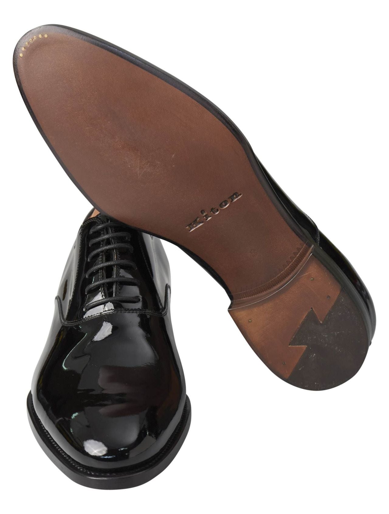 Kiton Black Leather Dress Shoes
