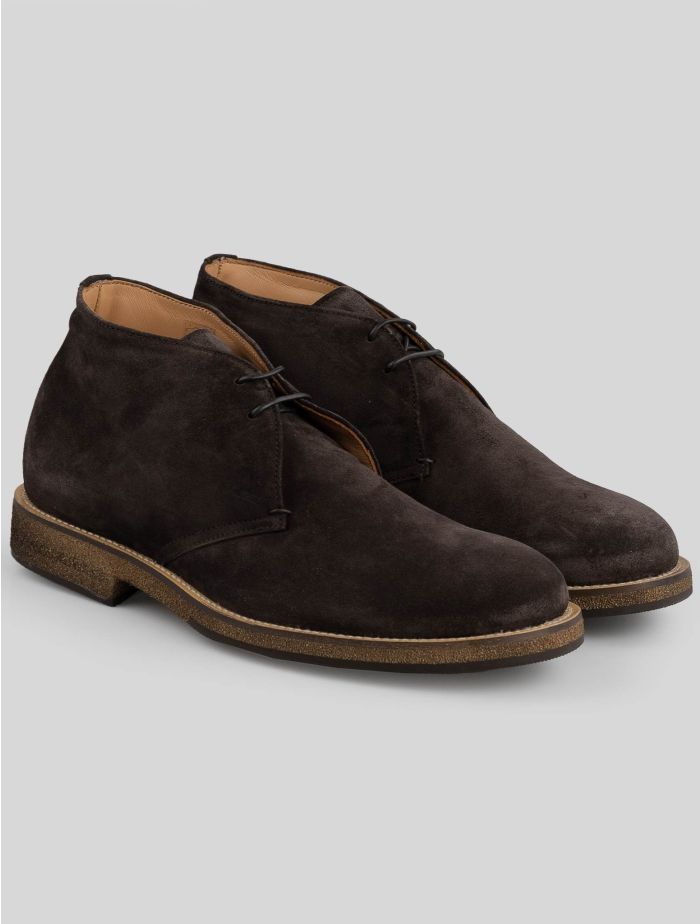 Kiton Brown Leather Suede Boots
