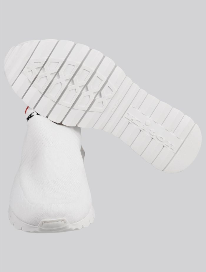 Kiton White Cotton Ea Sneakers